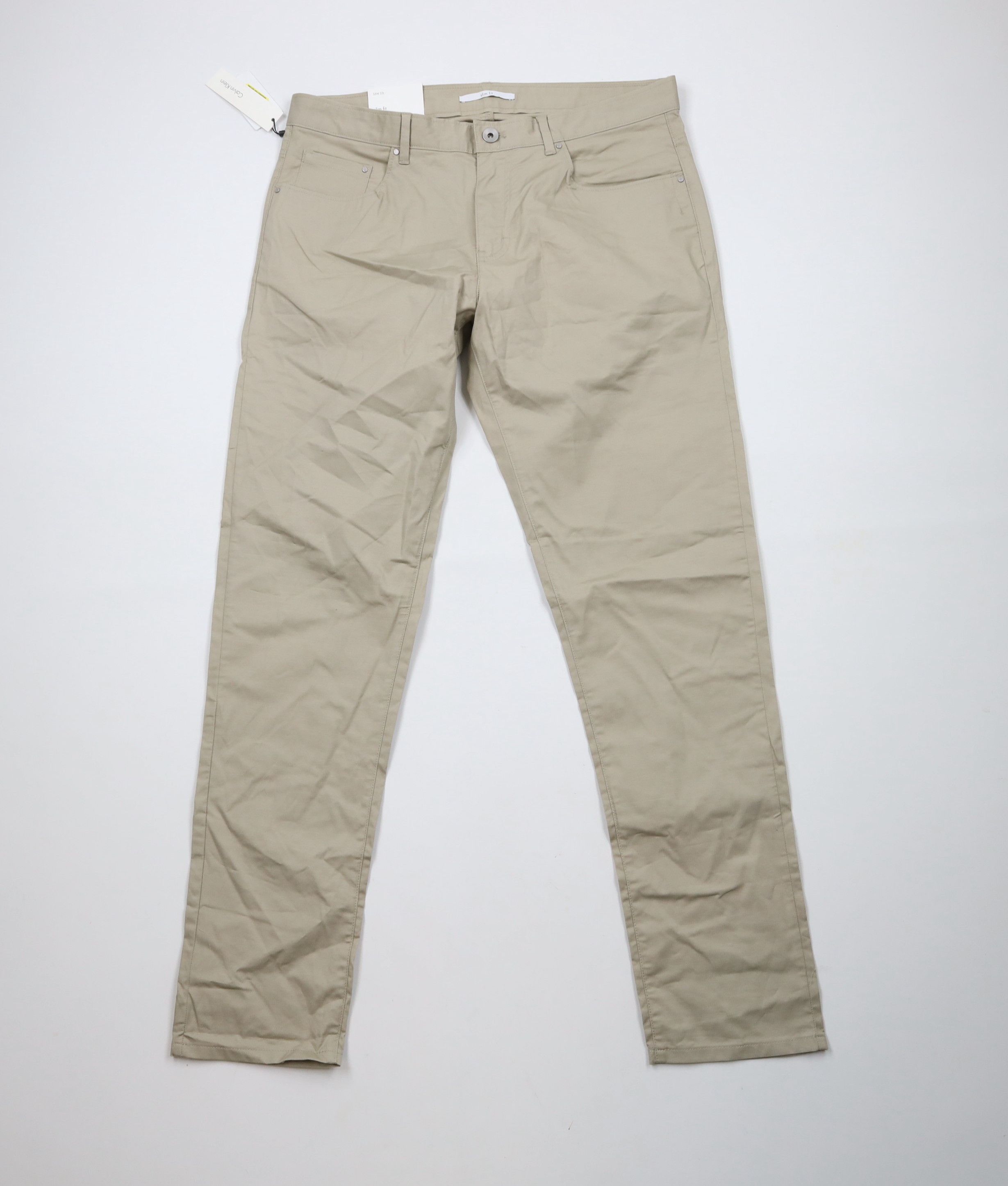 Calvin Klein × Vintage New Calvin Klein Fit Tapered Leg Chino Pants Trousers Beige Size US 33 - 1 Thumbnail