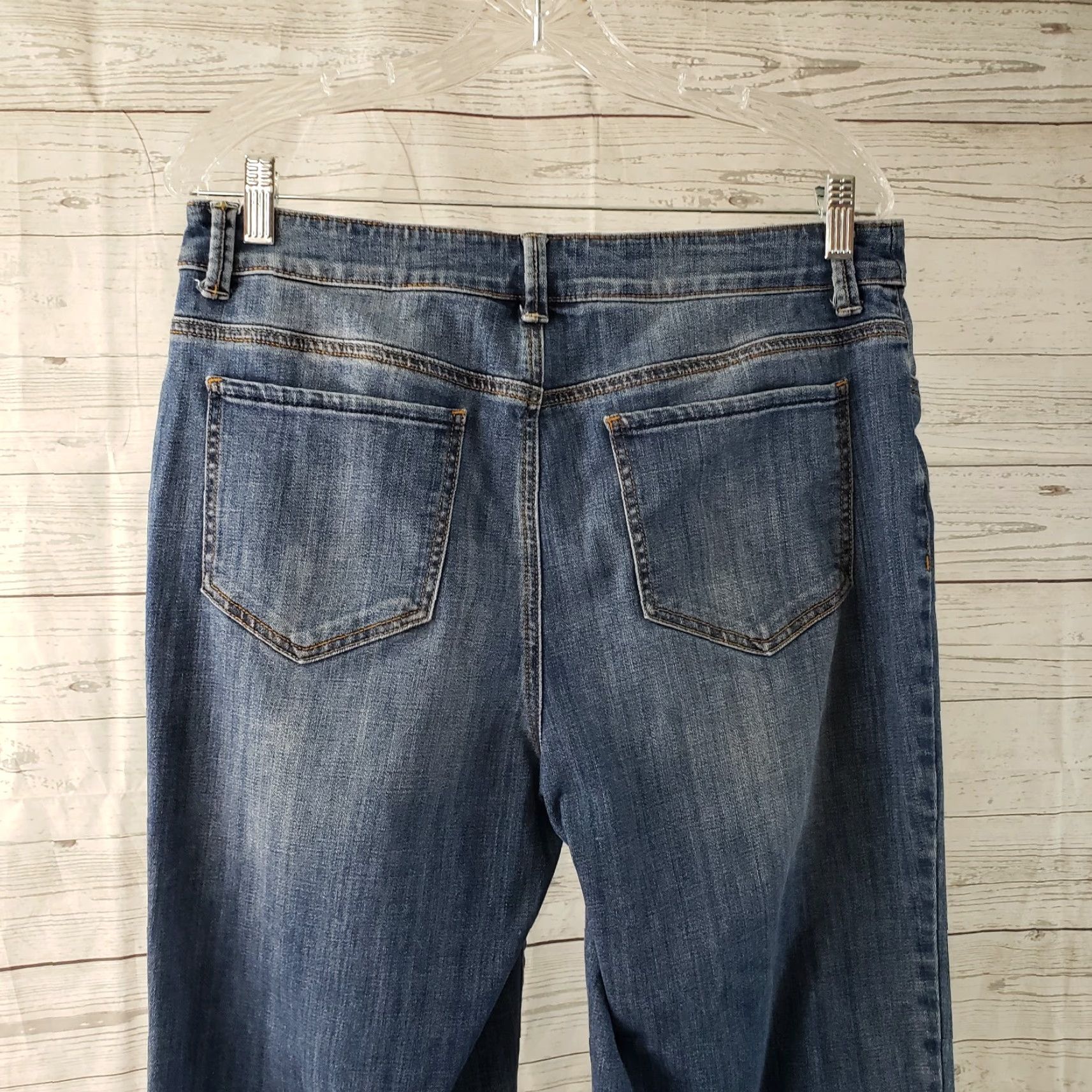 Vintage Chico's Womens Straight Crop Jeans Sz 8 Blue Medium Wash Mid Rise Denim Cotton Blend Shirt/Jeans Cropped Womens 2000s Style Size 30" / US 8 / IT 44 - 4 Thumbnail