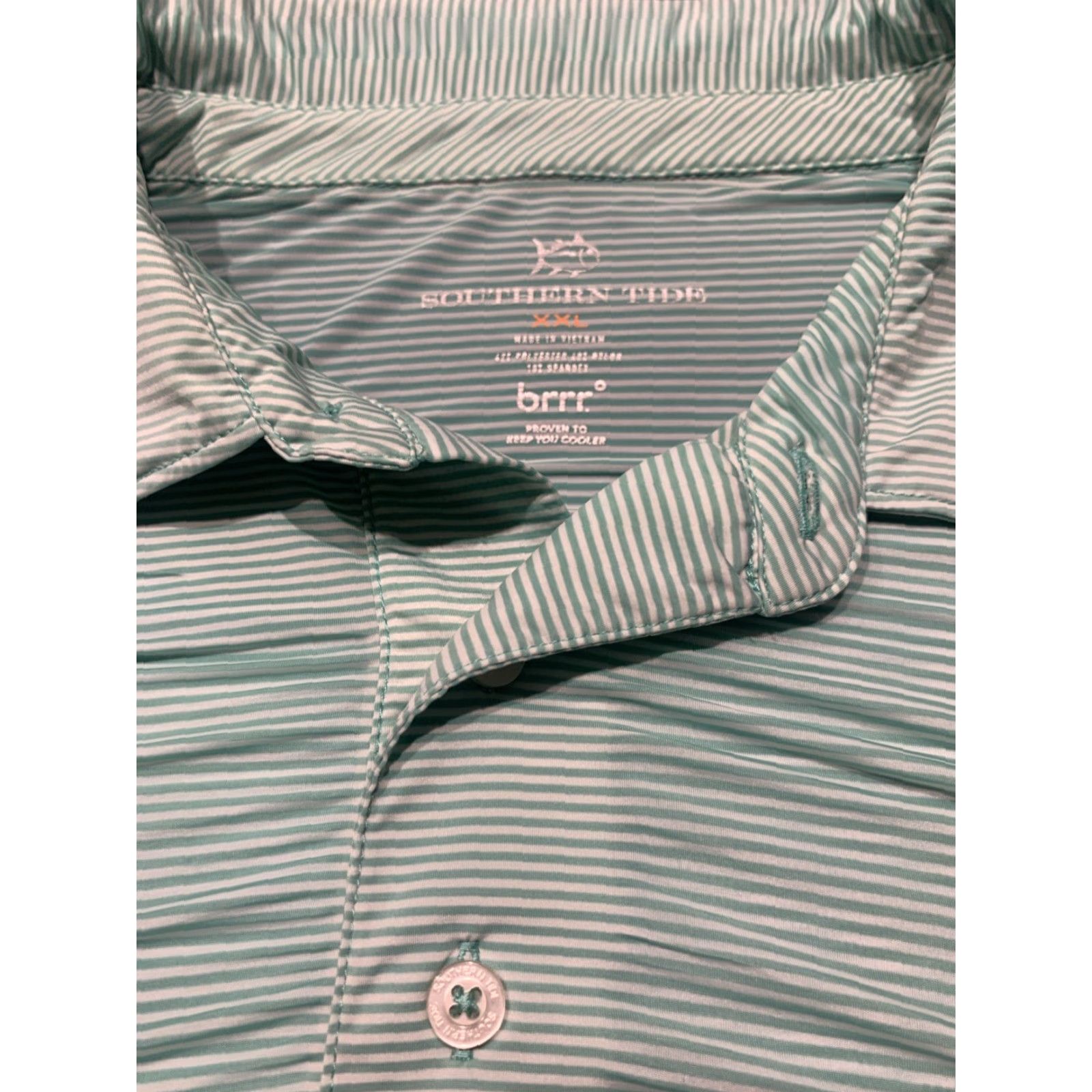 Southern Tide VINTAGE Southern Tide Polo Shirt Men XXL Green Striped Performance Casual Golf Hiking Travel Size US XXL / EU 58 / 5 - 7 Thumbnail