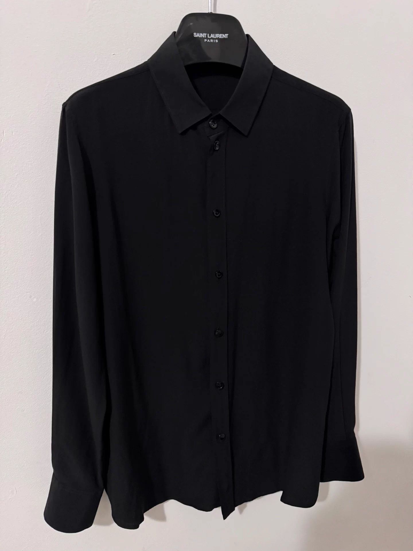 Saint Laurent Paris Saint Laurent SLP 18FW Matte Silk "Black Warrior" Shirt F42 Size US XS / EU 42 / 0 - 3 Thumbnail