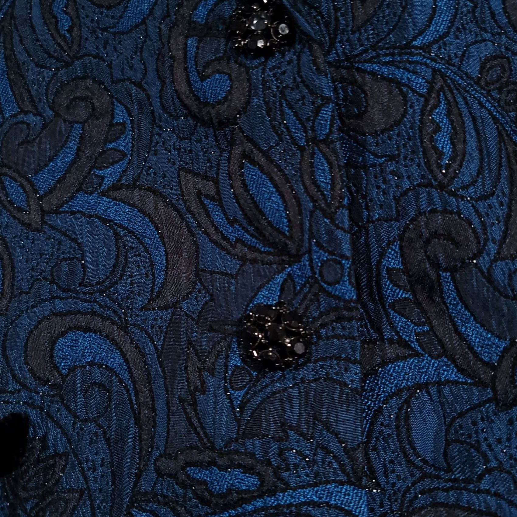 Vintage VINTAGE Studio I Blazer Womens 16P Paisley Brocade Button Up Velvet Trim Jacket Size XXL / US 16-18 / IT 52-54 - 5 Thumbnail