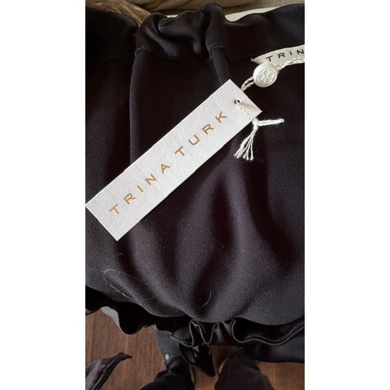 Trina Turk Trina Turk Ruffle Cropped Bolero Black Evening Jacket Size S / US 4 / IT 40 - 6 Thumbnail