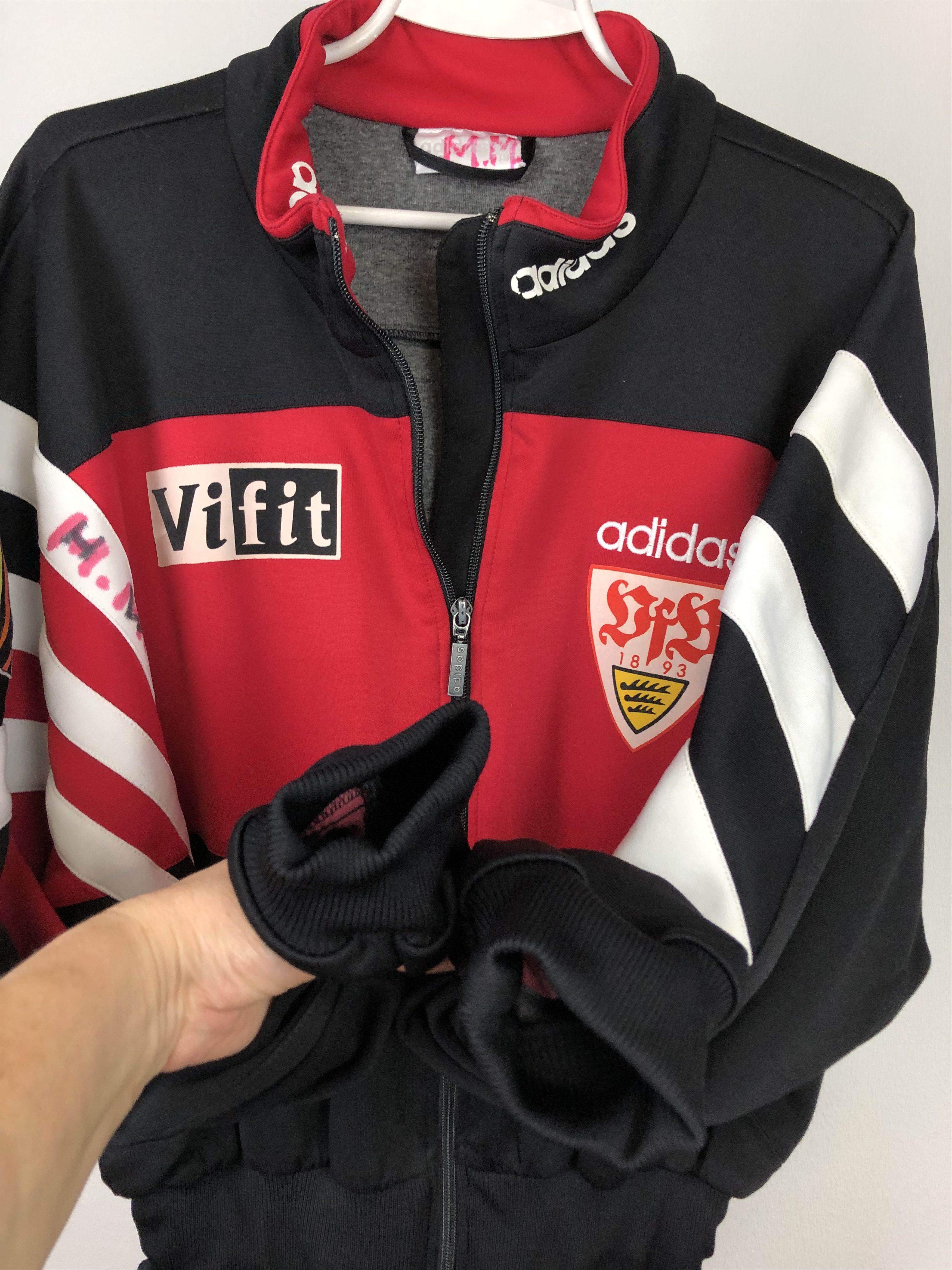 Adidas × Vintage Vintage 90's Adidas Stuttgart Jumpsuit Overall Jacket Pants Size US XL / EU 56 / 4 - 6 Thumbnail