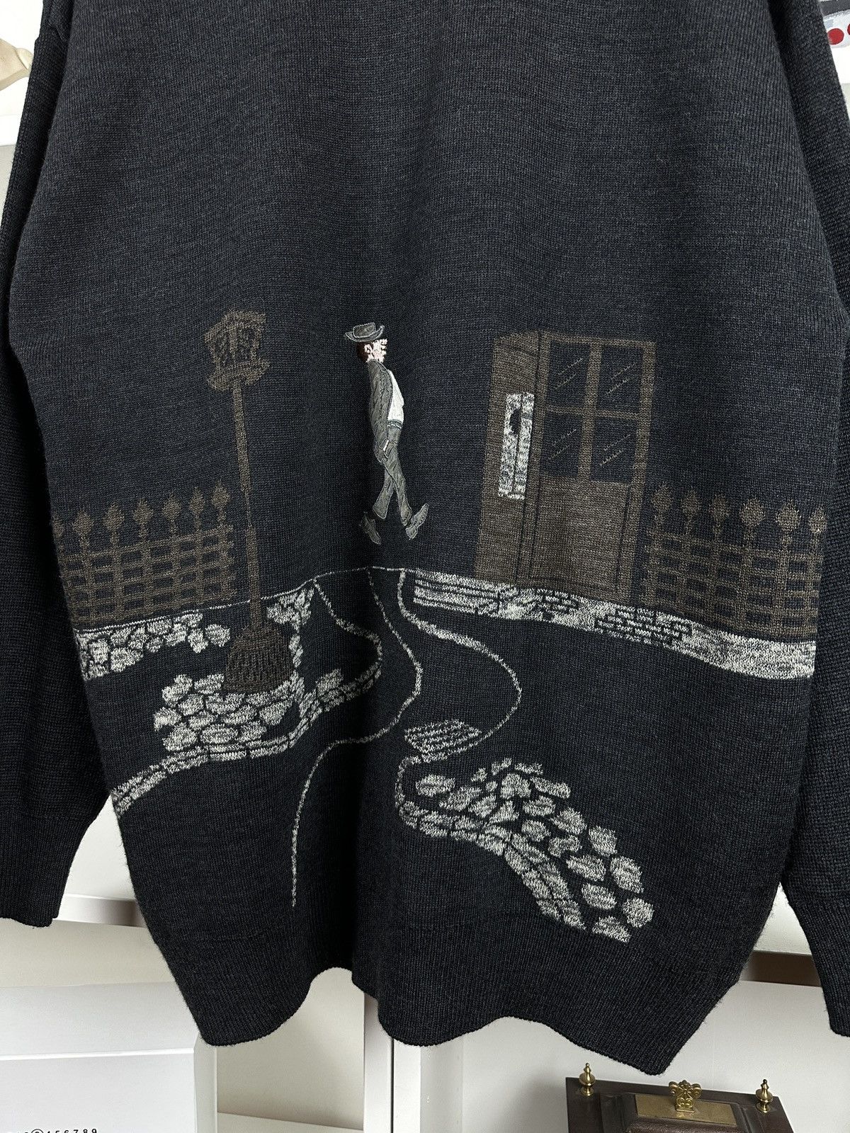Carlo Colucci Vintage 90s embroided art jumper knit Size US L / EU 52-54 / 3 - 3 Thumbnail