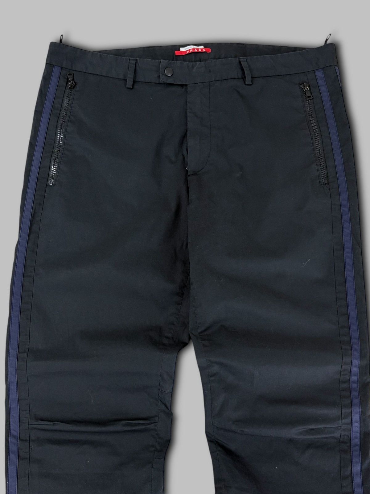 Prada Prada 2000s Black Technical Pants With Blue Sides Stripes Size US 36 / EU 52 - 3 Thumbnail