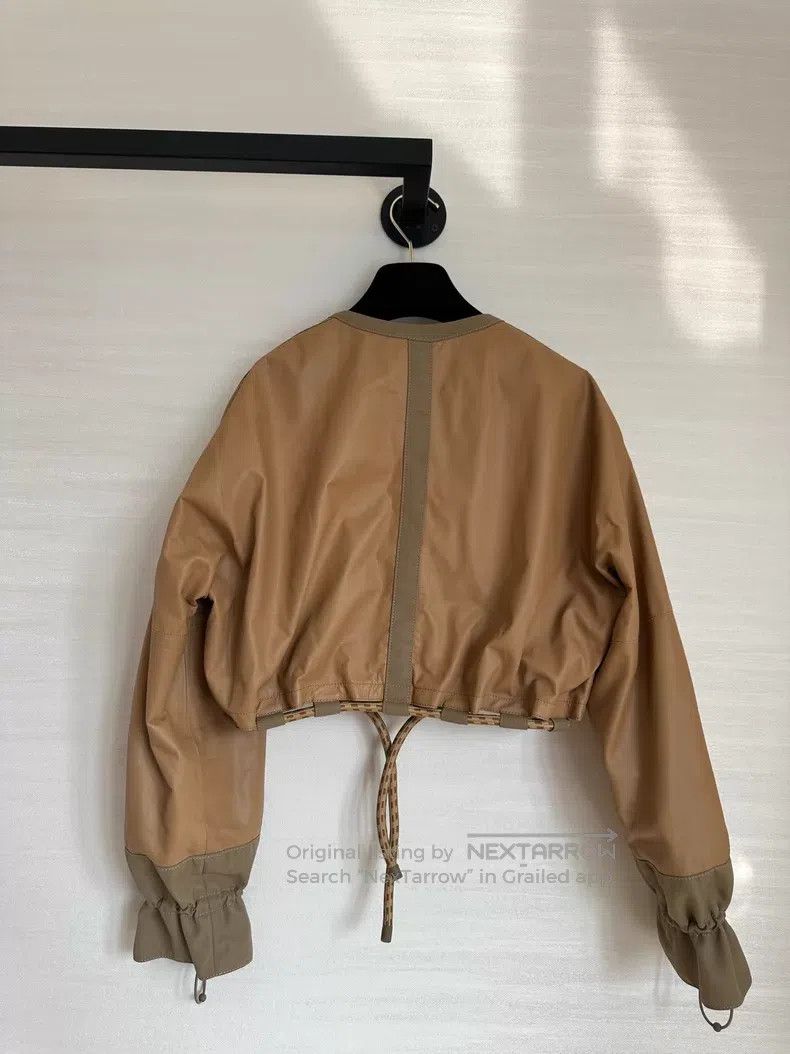 Hermes Hermes Short Bicolor Leather Jacket Size XXS / US 00 / IT 34 - 4 Thumbnail