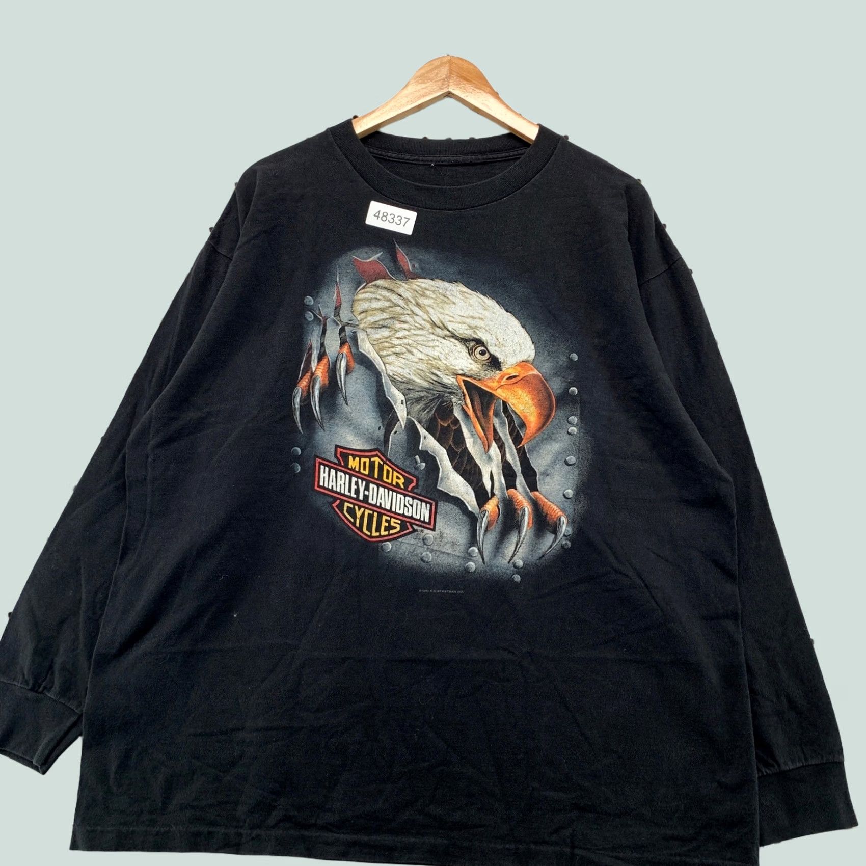Harley Davidson VINTAGE Harley-Davidson Shirt Mens XXL Black Long Sleeve Chicago Crew Neck Graphic Print 1990s 90s Retro Motorcycle Rock Size US XXL / EU 58 / 5 - 1 Thumbnail