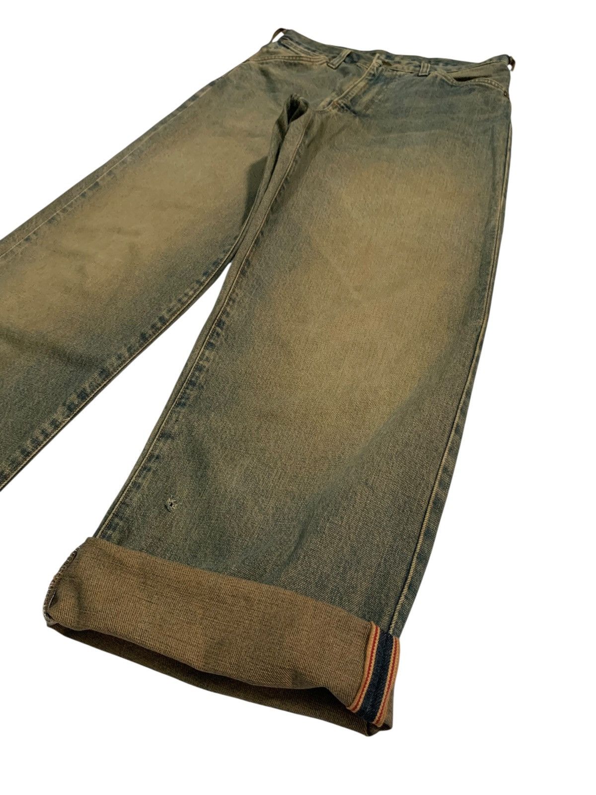 Kapital VINTAGE WRANGLER SELVEDGE BAGGY RUSTY DISTRESSED DENIM Size US 30 / EU 46 - 5 Thumbnail