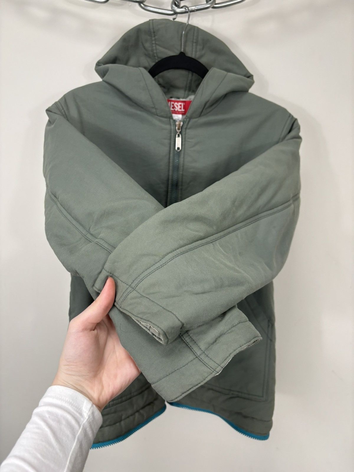 Diesel Vintage Diesel Women’s Y2K Hype Hooded Avant Garde Jacket Size L / US 10 / IT 46 - 8 Thumbnail