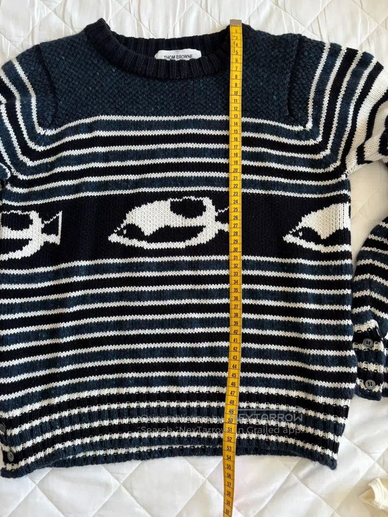 Thom Browne Thom Browne Blue ocean striped sweater Size US S / EU 44-46 / 1 - 8 Thumbnail