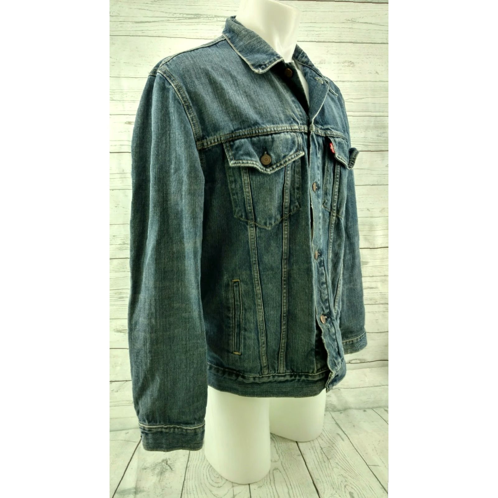 Levi's Levis Strauss Jacket Men’s XL Blue Red Tab Jean Jacket Shirt/Jacket Mens Blue Size US 36 / EU 52 - 5 Thumbnail
