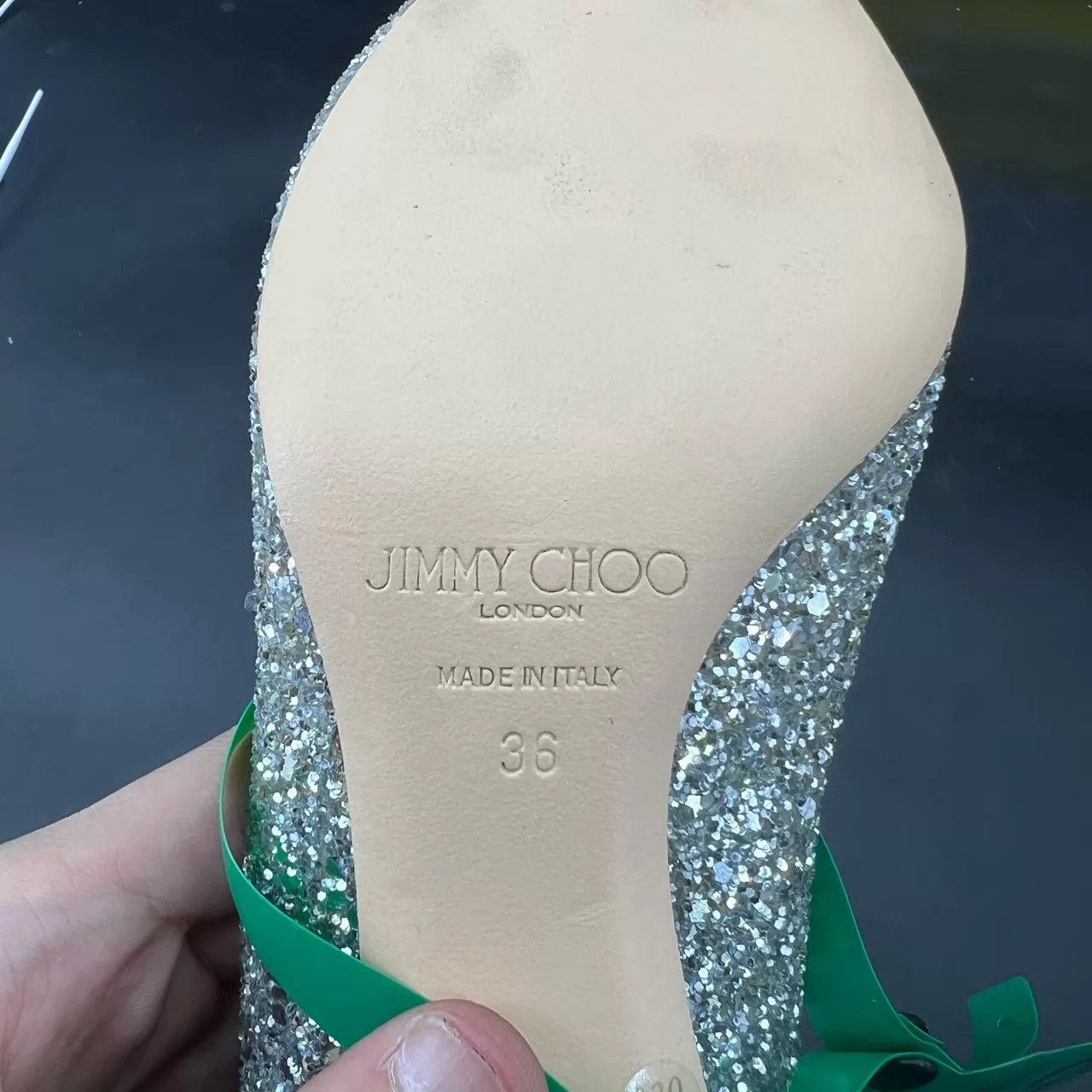 Jimmy Choo Jimmy Choo Silver Sequin Heels 36 Near New Box Size US 5.5 / IT 35.5 - 8 Thumbnail