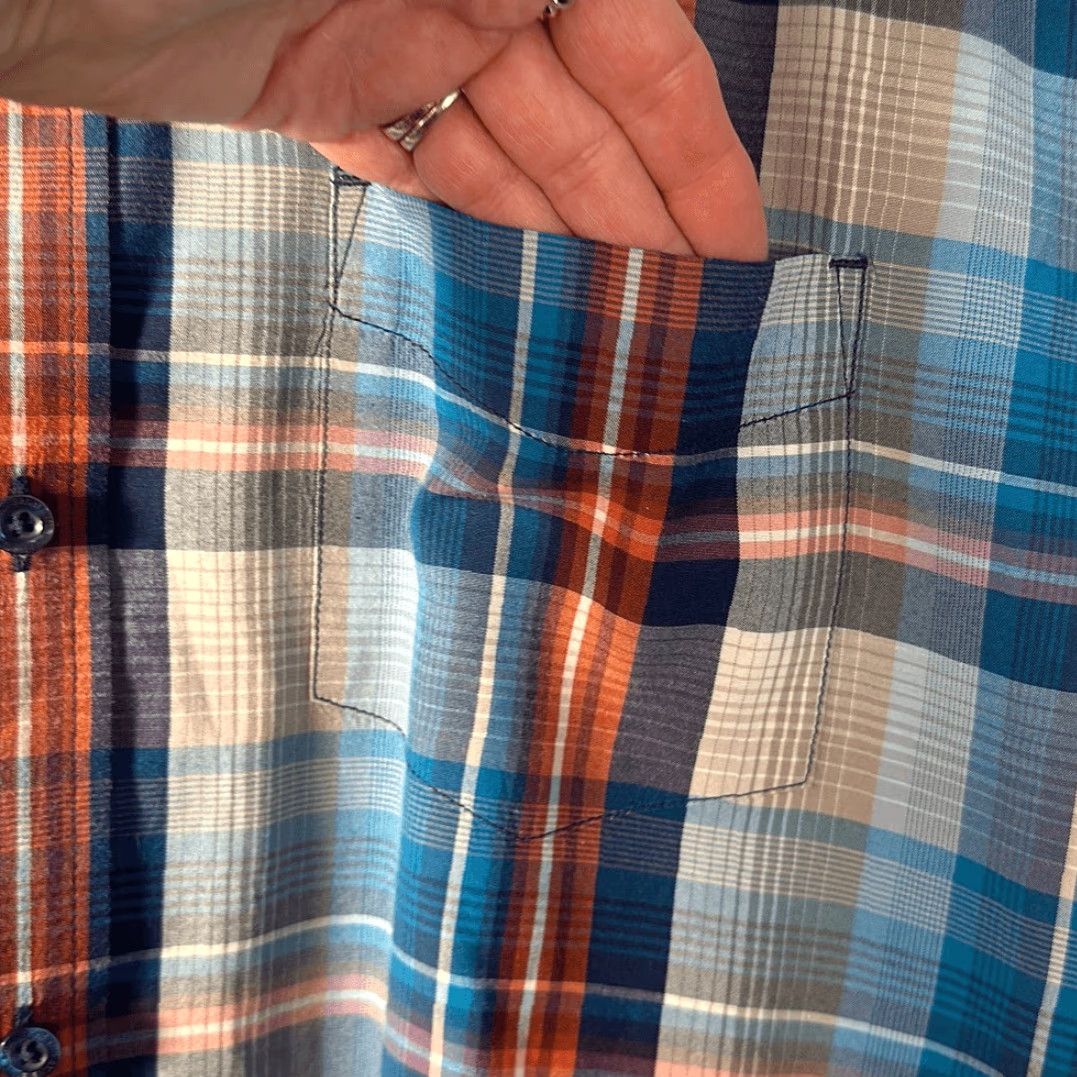 Prana prAna Breathe Organic Cotton Blend Button Up Shirt Plaid Mens XL M11170305 Size US XL / EU 56 / 4 - 4 Thumbnail
