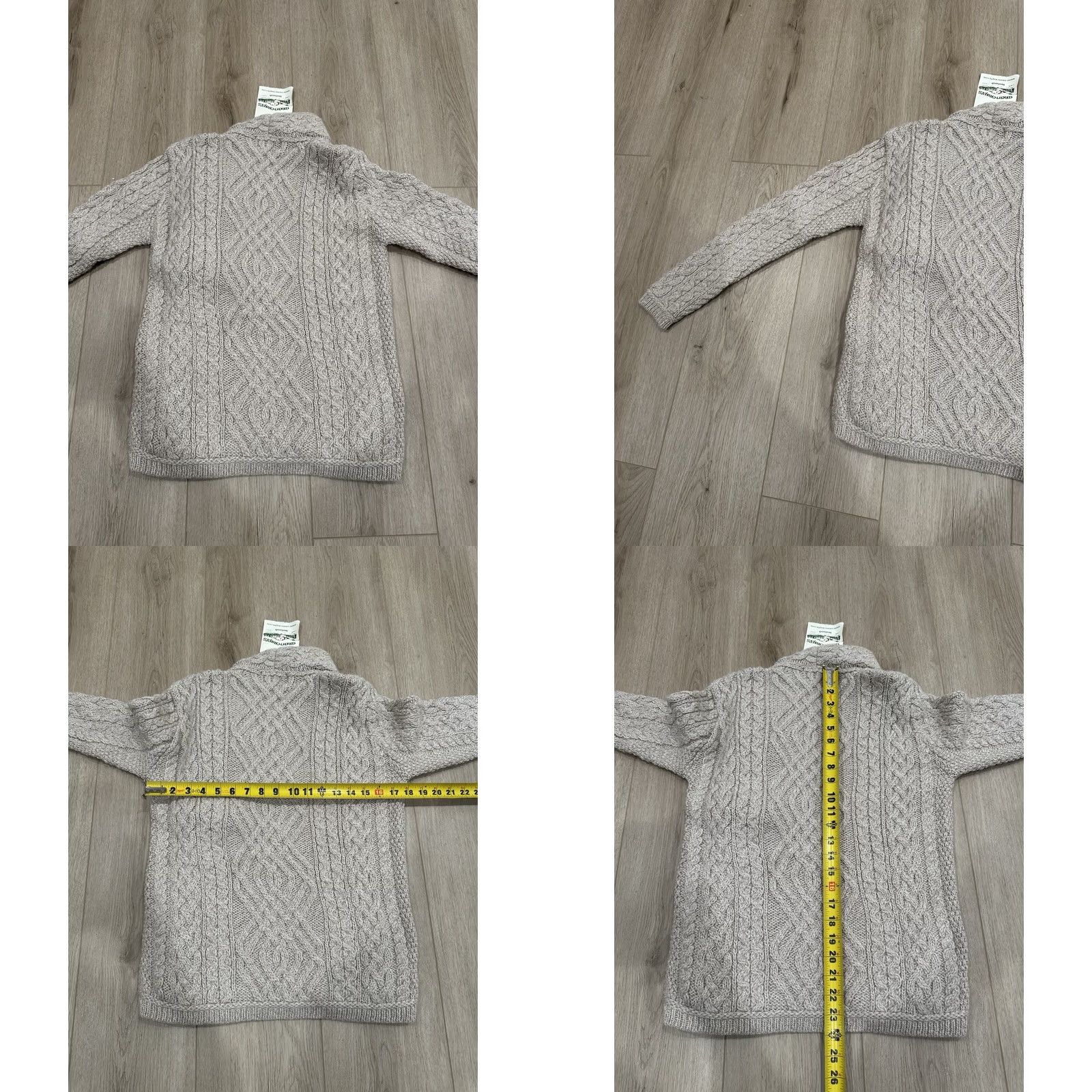 Vintage NWT Aran Crafts Sweater XS Women's 100% Merino Wool Cable-Knit Full Zip Tan NWT Aran Crafts Size XS / US 0-2 / IT 36-38 - 9 Thumbnail