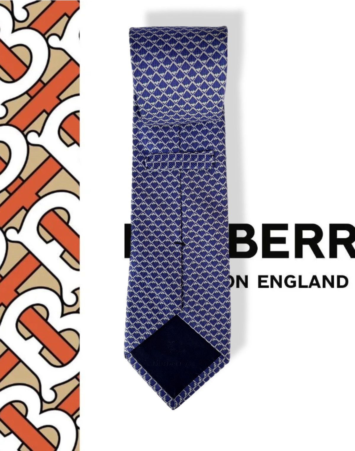 Burberry Burberry Tie Burberrys Vintage Blue JACQUARD NECKTIE Check Size ONE SIZE - 3 Thumbnail