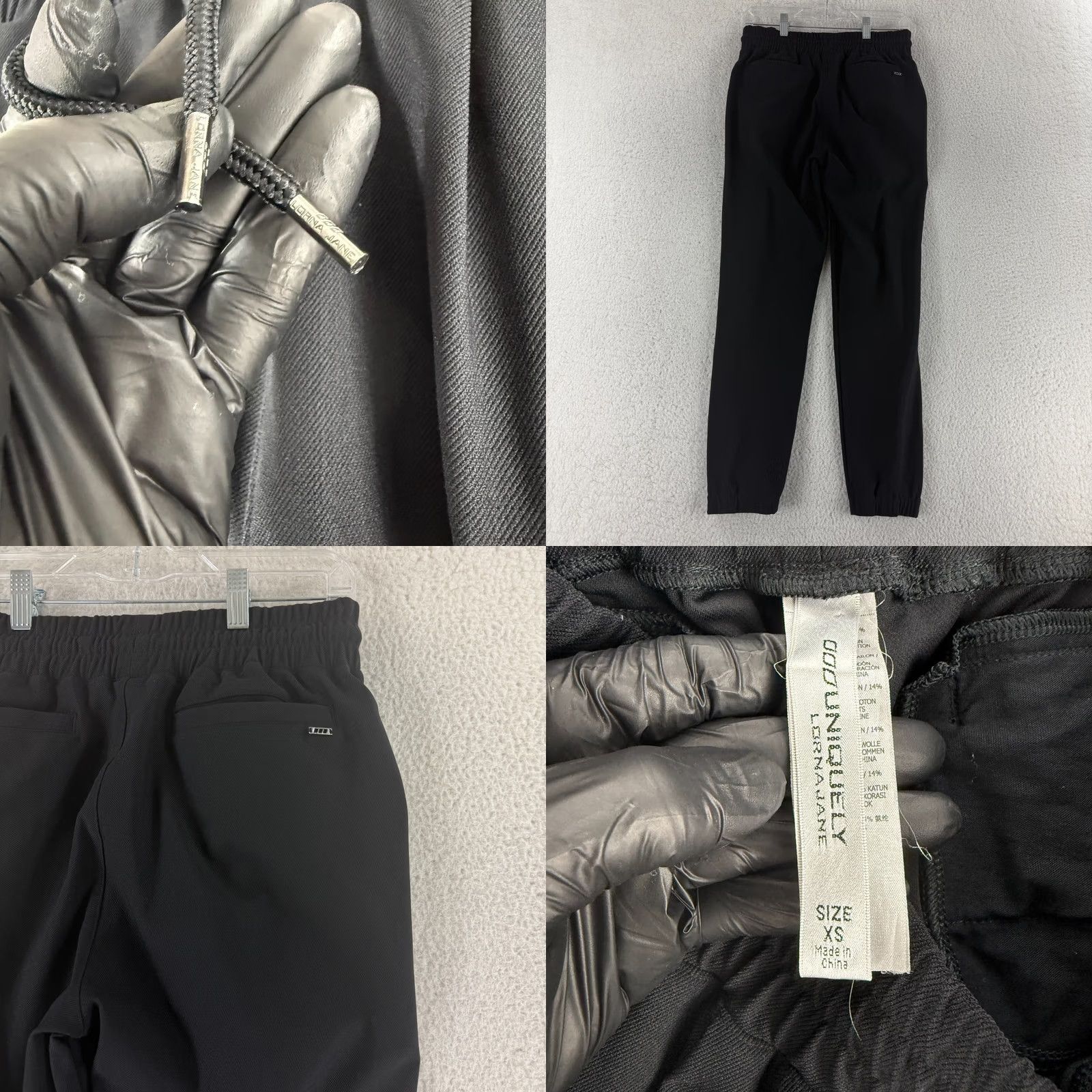 Vintage Lorna Jane Jogger Pants Womens XS Black Drawstring Ankle Zip Activewear Gym Pants Size 26" / US 2 / IT 38 - 9 Thumbnail