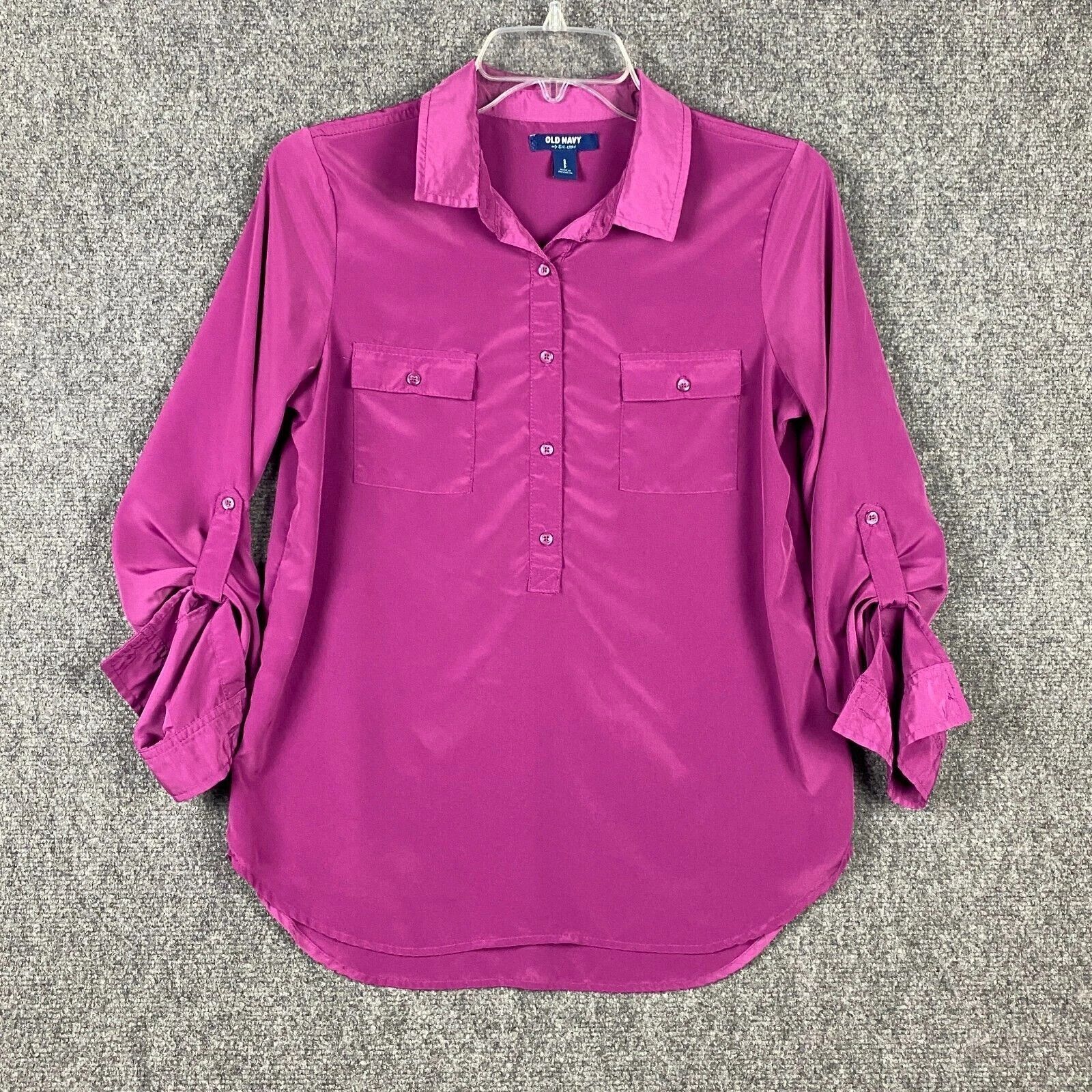 Old Navy Old Navy Button Up Top Women's Small Long Sleeve Purple S Size S / US 4 / IT 40 - 1 Thumbnail