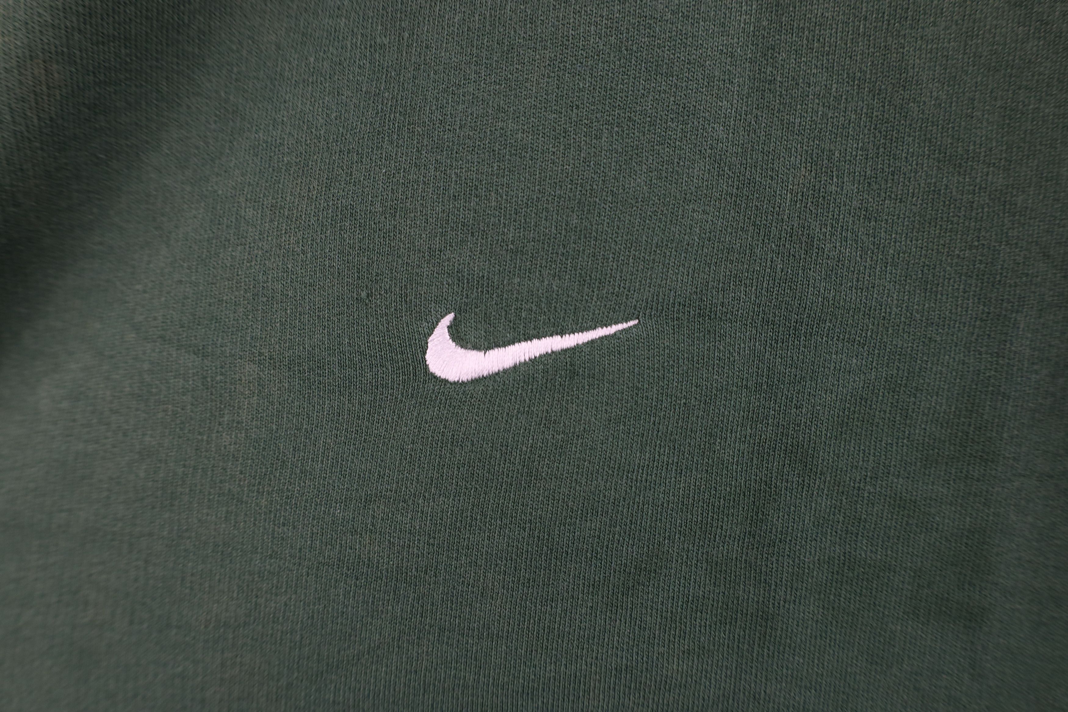 Nike × Vintage Vintage 90s Y2K Nike Swoosh Crewneck Sweatshirt Grass Green Size US L / EU 52-54 / 3 - 4 Thumbnail