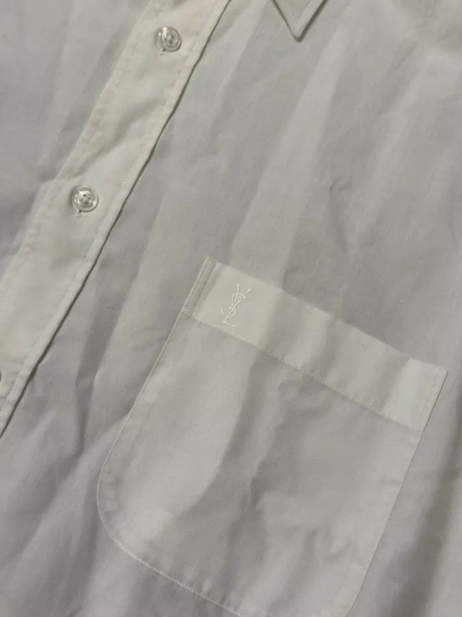 Designer × Vintage × Yves Saint Laurent 1990s Yves Saint Laurent White Short Sleeves Shirt Size US XL / EU 56 / 4 - 7 Thumbnail