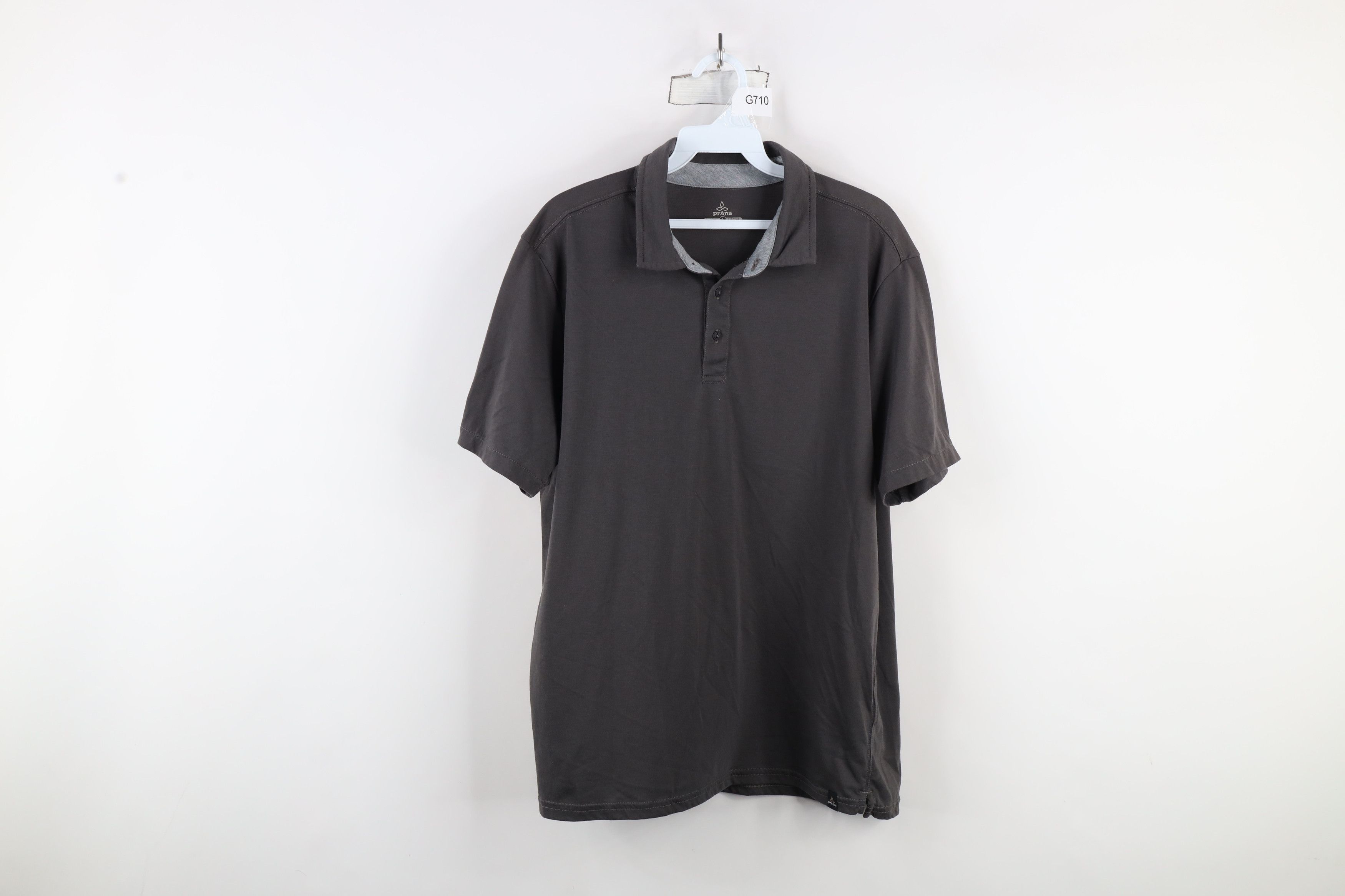Prana × Vintage prAna Breathe Stretch Knit Neriah Collared Polo Shirt Gray Size US L / EU 52-54 / 3 - 1 Thumbnail
