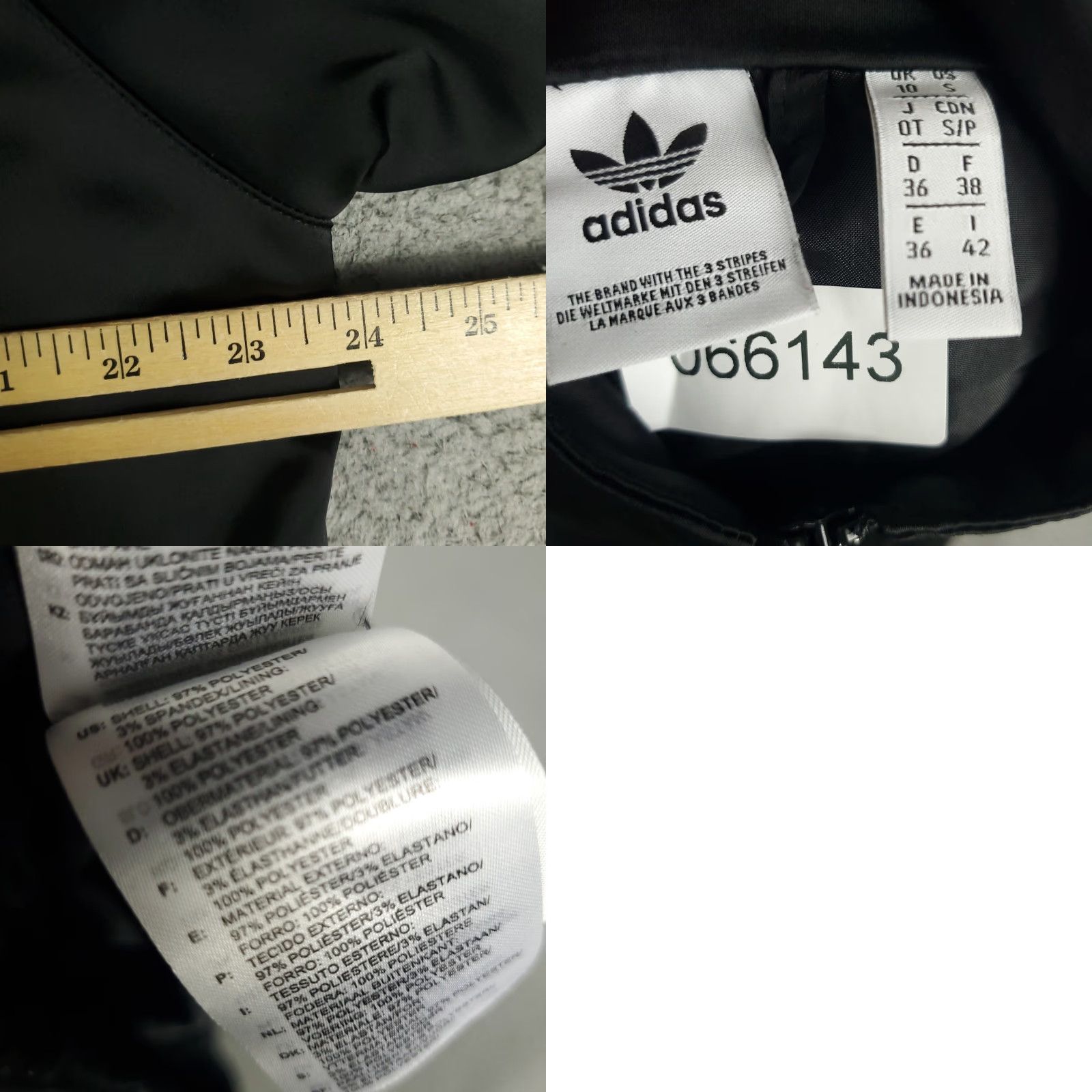 Adidas Adidas Jacket Womens Medium Black Full Zip Windbreaker Snap Button Pockets Size M / US 6-8 / IT 42-44 - 8 Thumbnail
