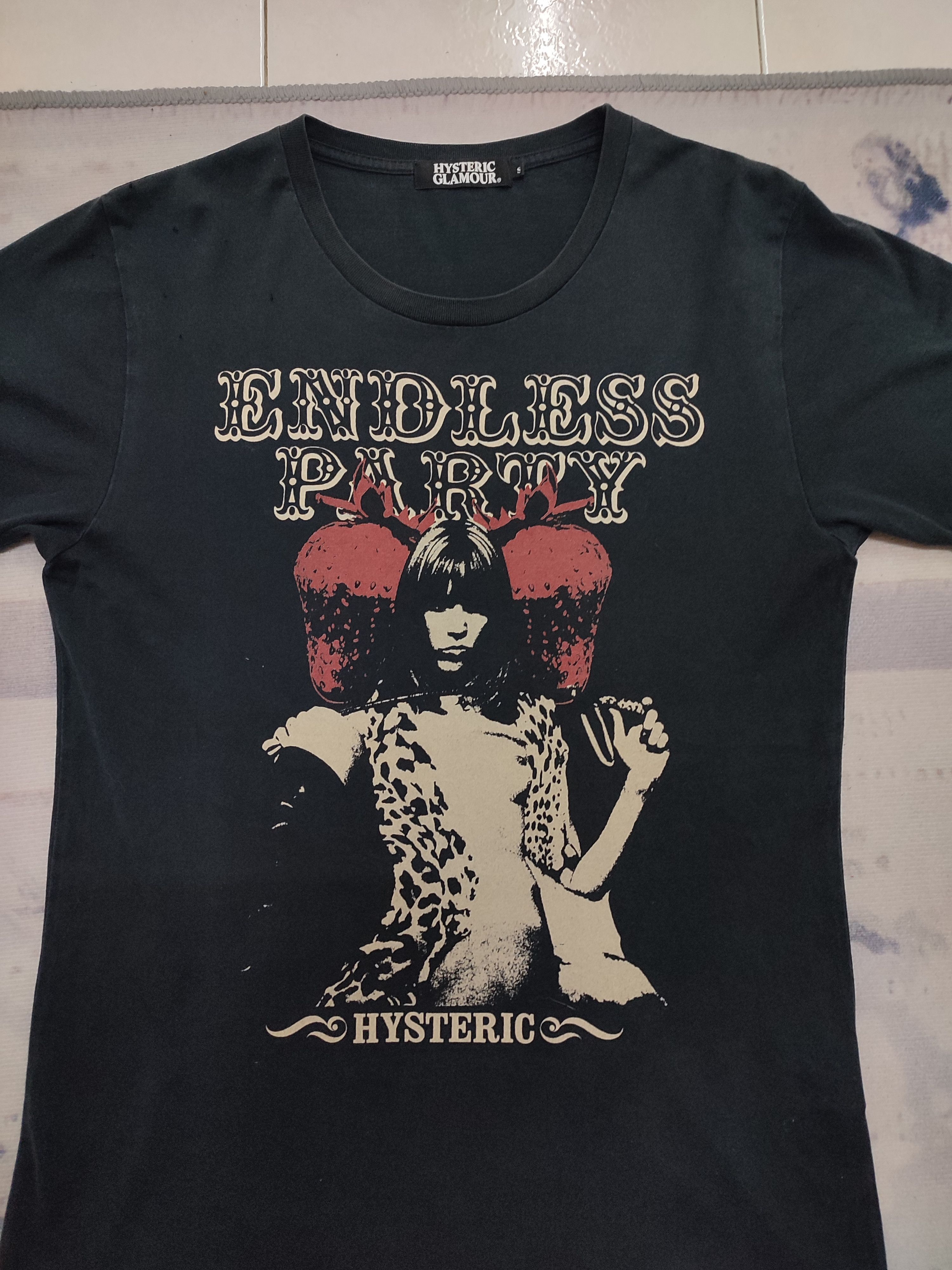 Hysteric Glamour Tee Endless Party BLACK RED Vintage high quality