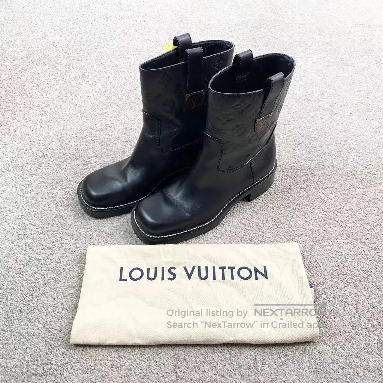 Louis Vuitton Louis Vuitton Old-Fashioned Embossed Ankle Boots, Mid-Calf Size US 6.5 / IT 36.5 - 1 Thumbnail