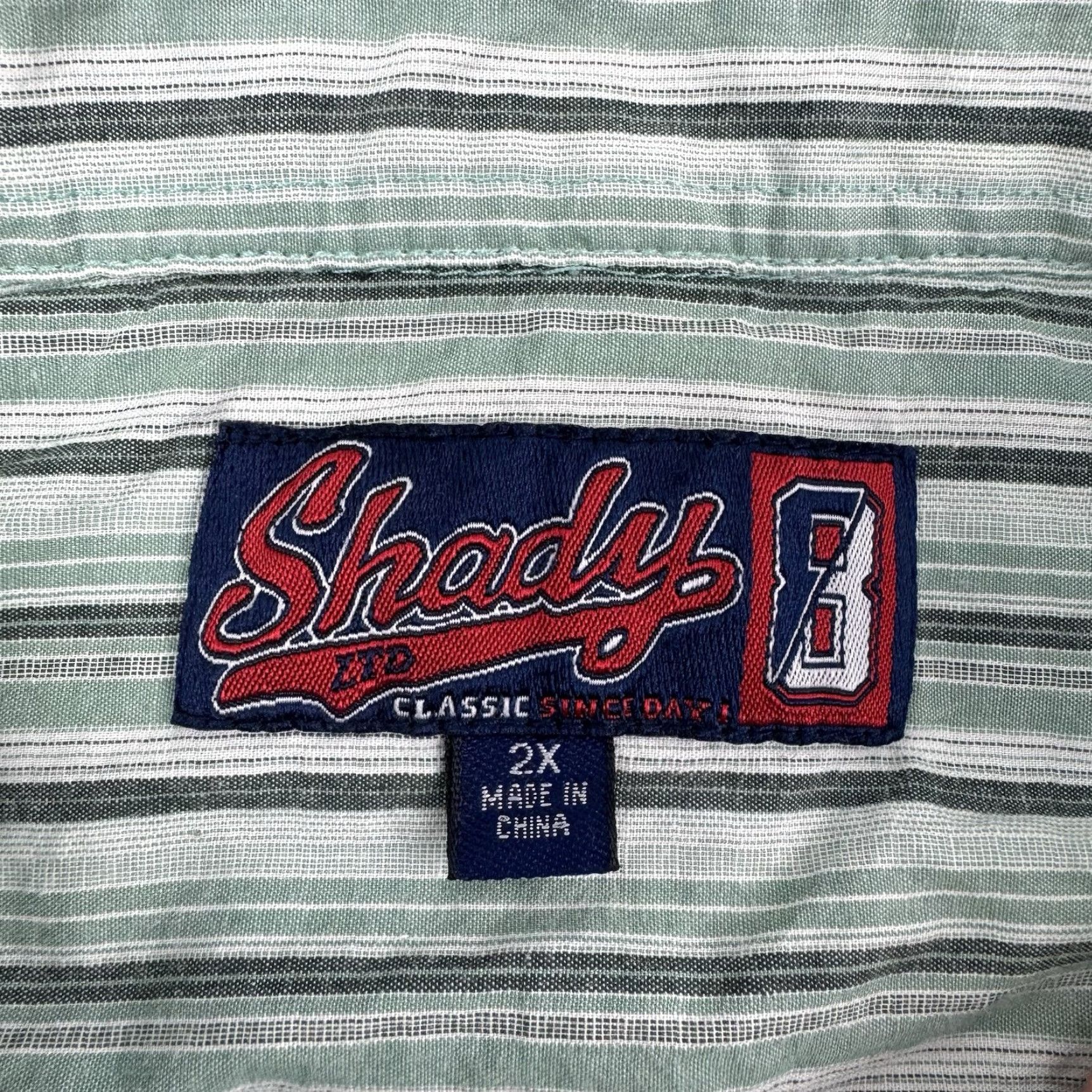 Vintage VINTAGE Shady Ltd Button-Up Shirt Mens 2XL Green Striped Punk Hip Hop 90s Y2K Shady Ltd Button-Up Shirt 2XL Mens Green Shady Ltd Vintage Sweatshirt? Size US XXL / EU 58 / 5 - 5 Thumbnail