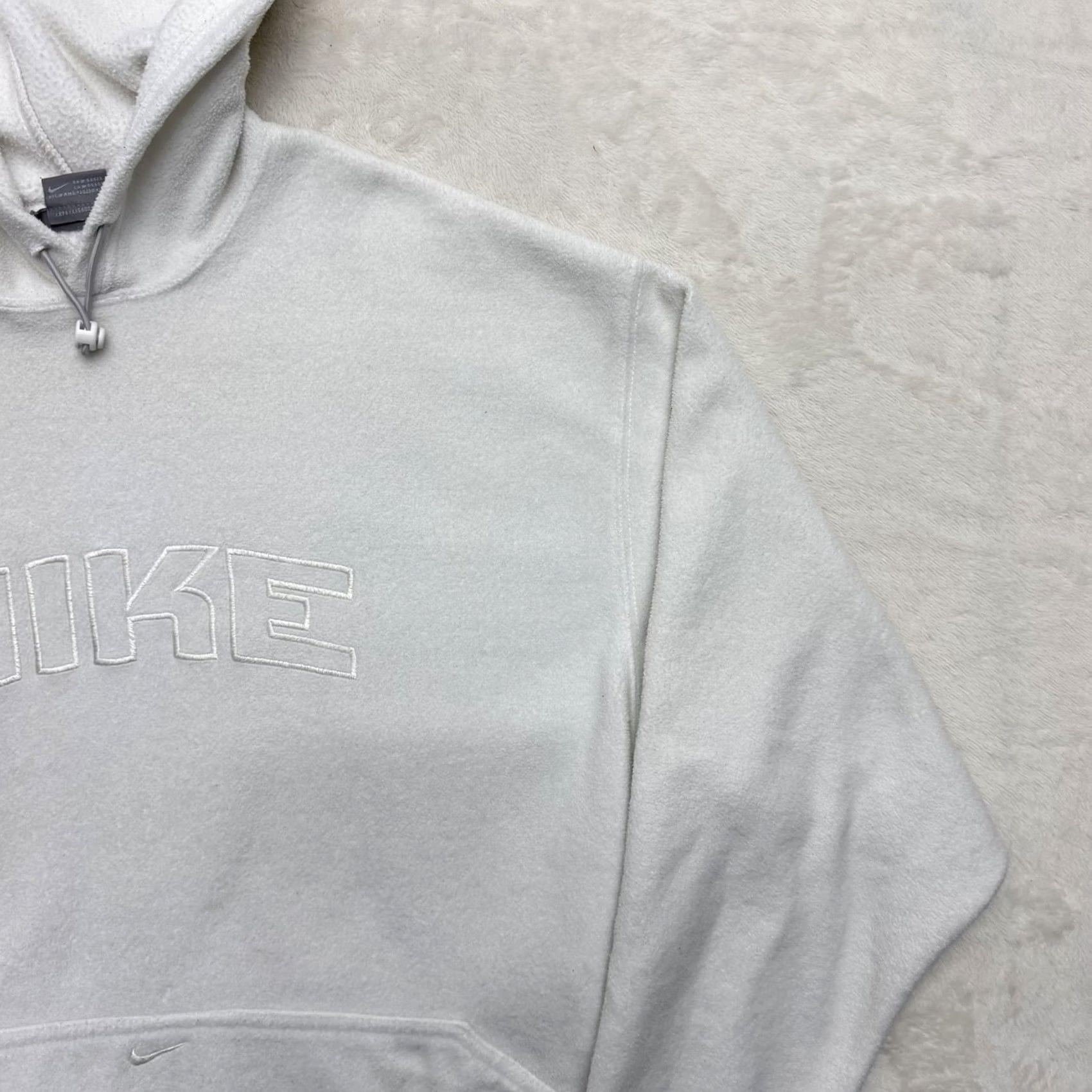 Nike Nike Hoodie Sweatshirt Mens Large White Pullover Fleece Logo Embroidered Swoosh Pockets Sports Shirt Size US L / EU 52-54 / 3 - 3 Thumbnail