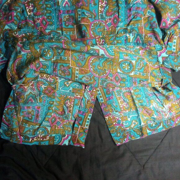 Other Vintage 60s Fritzi Paisley Geometric Psychedelic Top Hippie Size L / US 10 / IT 46 - 5 Thumbnail