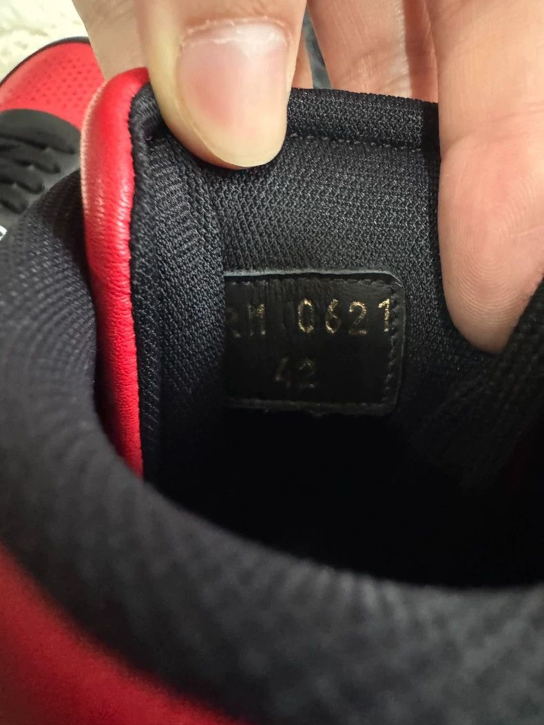Celine Celine Red and black leather high-top sneakers Size US 9 / EU 42 - 5 Thumbnail