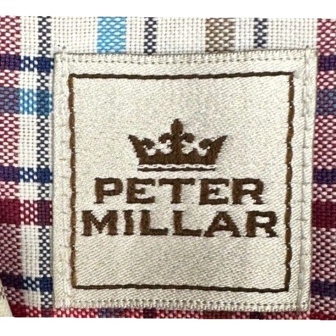 Peter Millar Peter Millar Button Up Shirt Mens XL White Blue Red Plaid Long Sleeve Pockets Size US XL / EU 56 / 4 - 4 Thumbnail