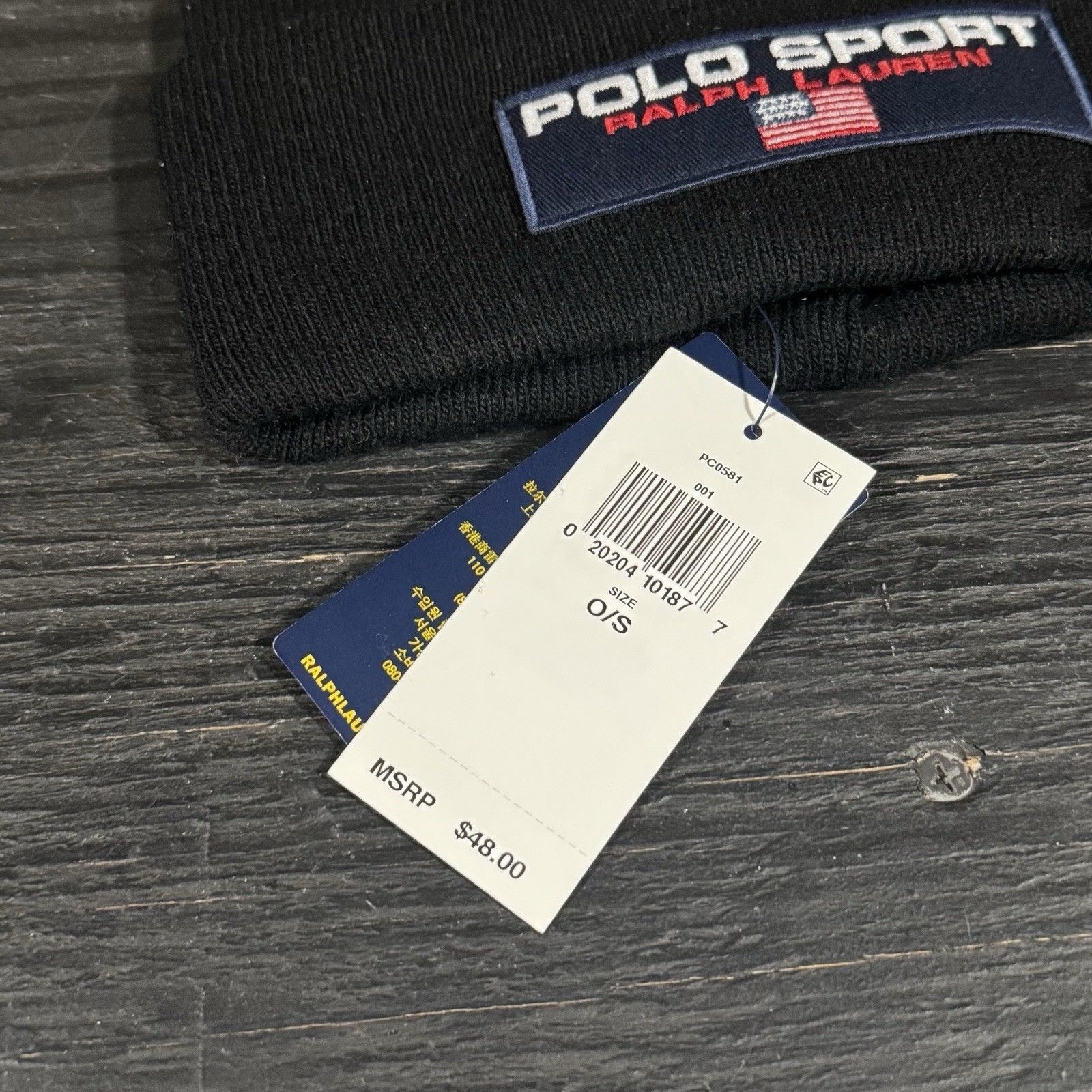 Polo Ralph Lauren NWT Men’s Polo Sport Ralph Lauren Black Cuffed Beanie Hat Size ONE SIZE - 2 Thumbnail