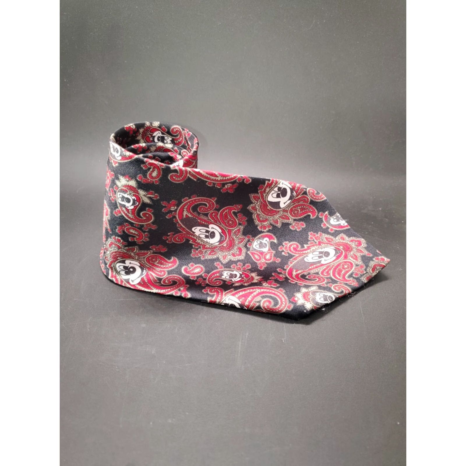 Disney VINTAGE Mickey Balanchine Inc Tie Works Mickey Mouse Tie Black Paisley Size ONE SIZE - 3 Thumbnail