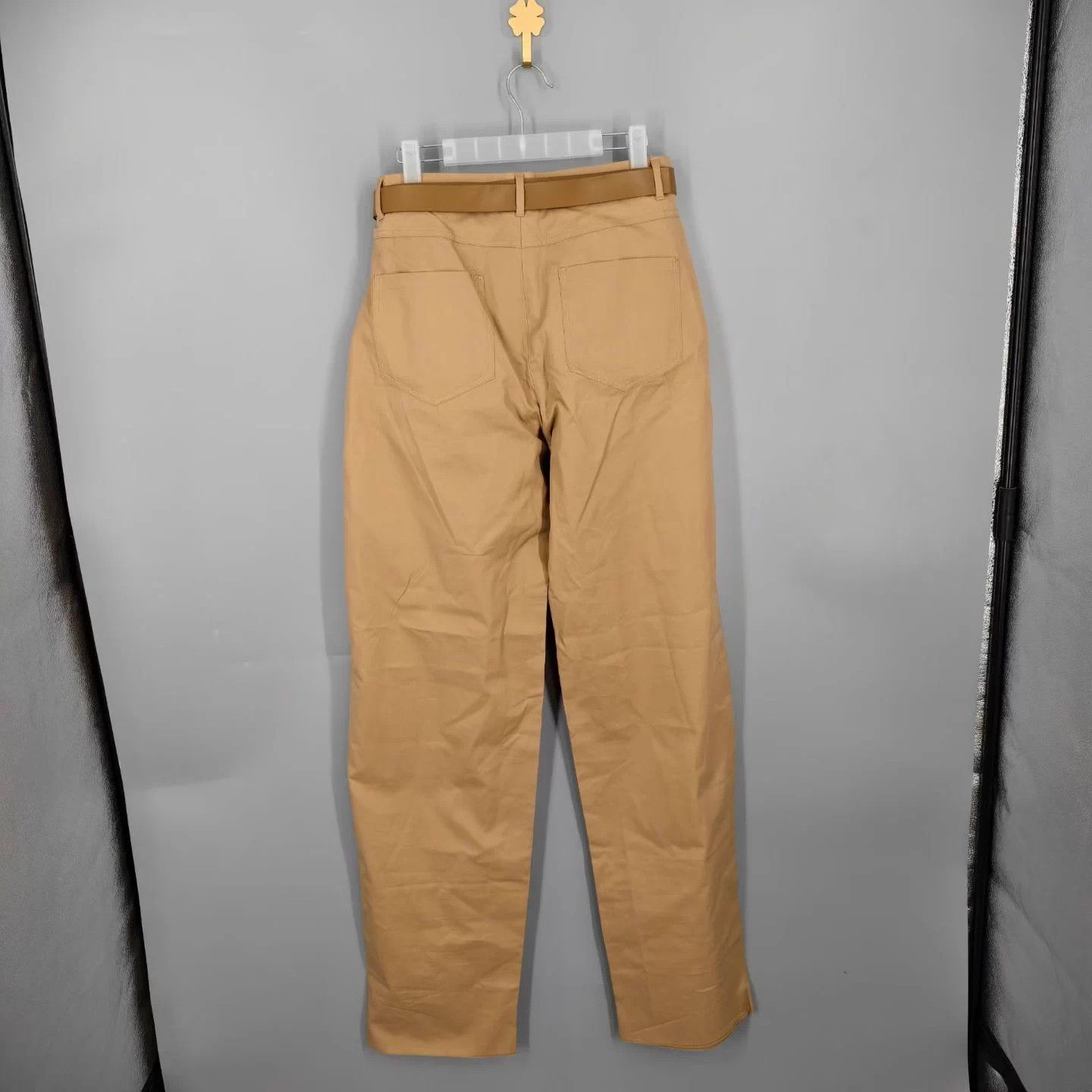 Max Mara MaxMara Bleu Cotton Twill High-Waist Casual Pants Women's 42 Size 30" / US 8 / IT 44 - 2 Thumbnail
