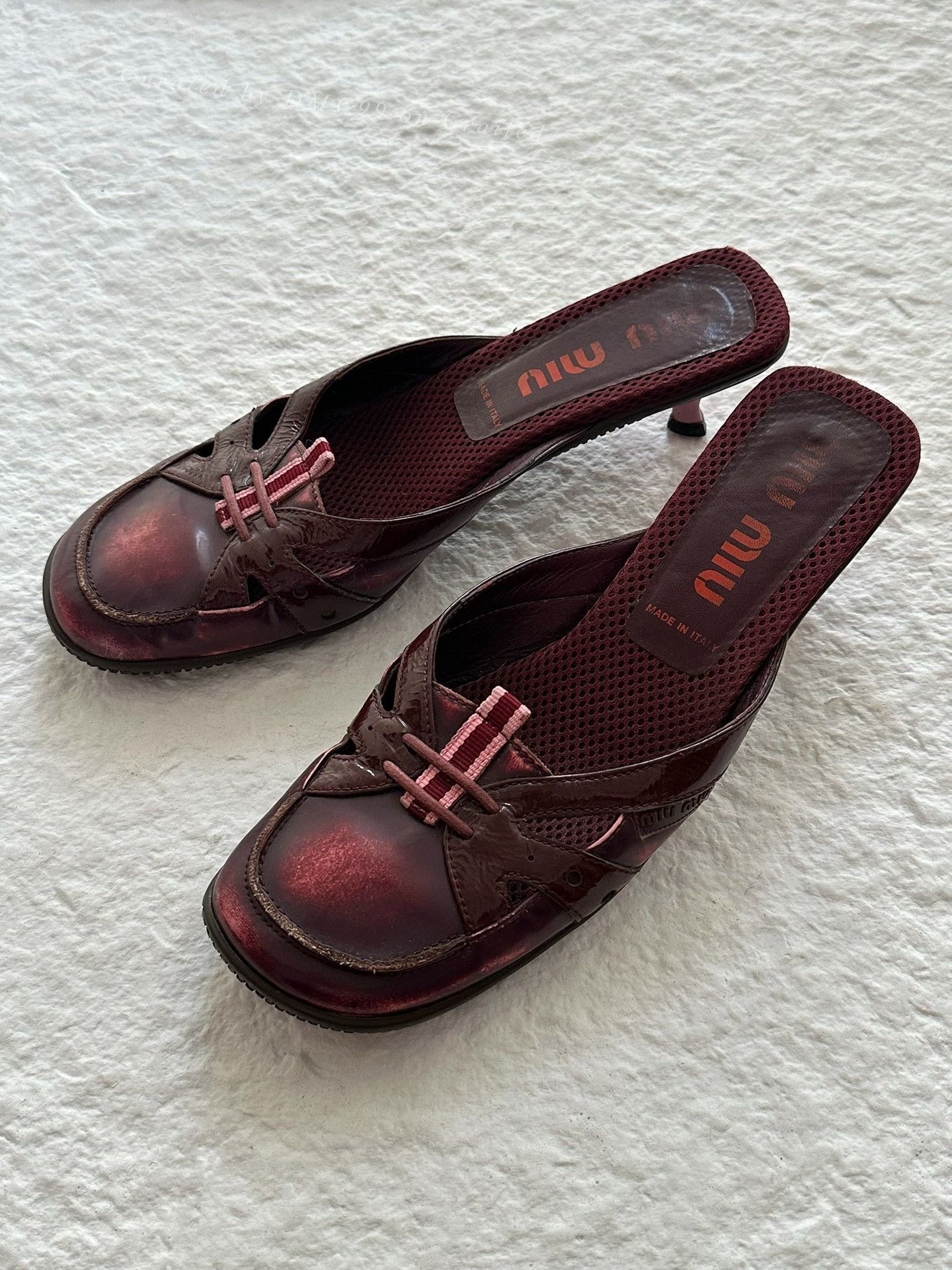 Miu Miu MiuMiu 00ss Red Patent Leather Mules Size US 6 / IT 36 - 1 Thumbnail