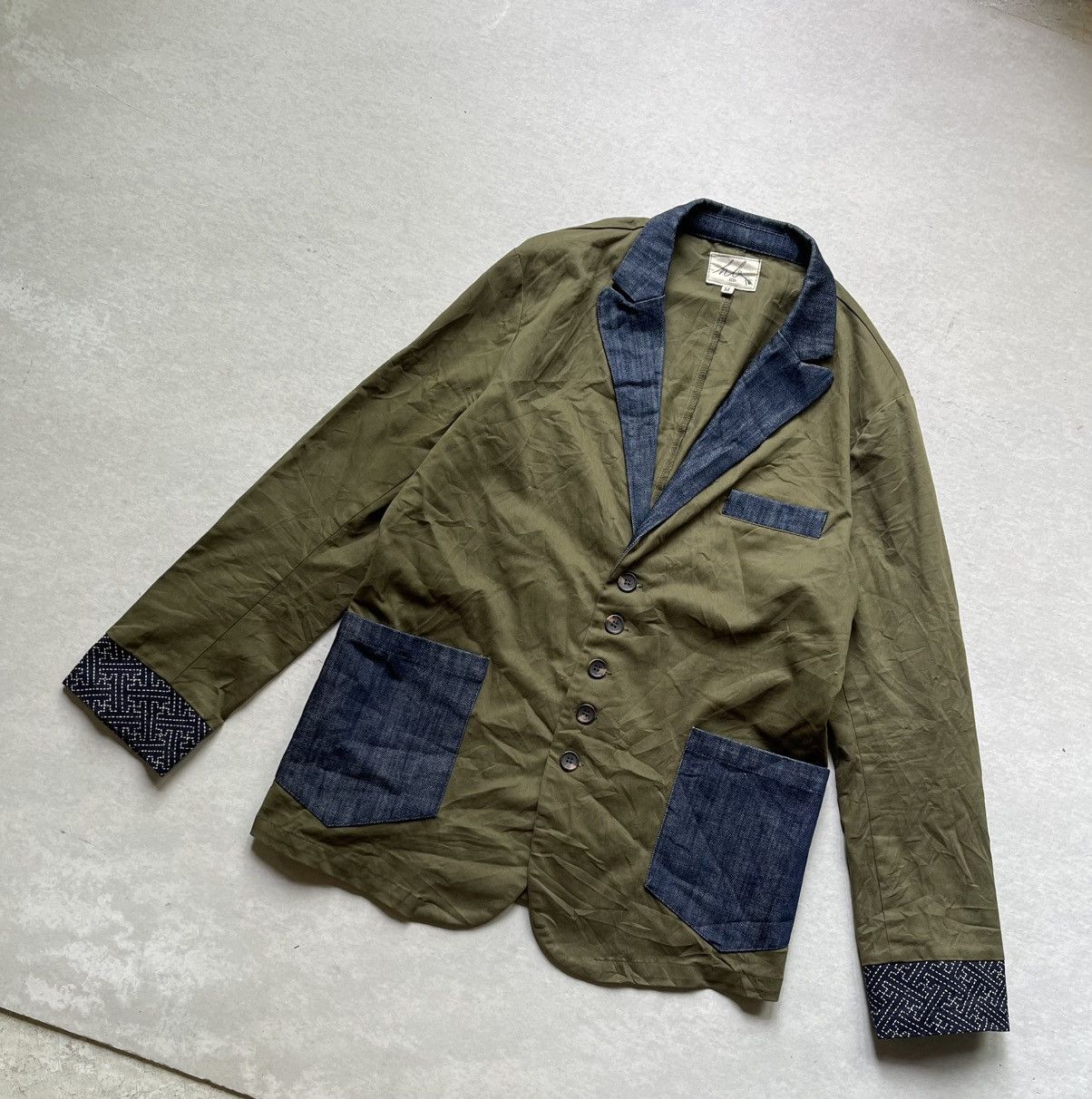Japanese Brand 🔥Vintage Japanese Brand HB Patchwork Denim Indigo Jacket Size US M / EU 48-50 / 2 - 3 Thumbnail