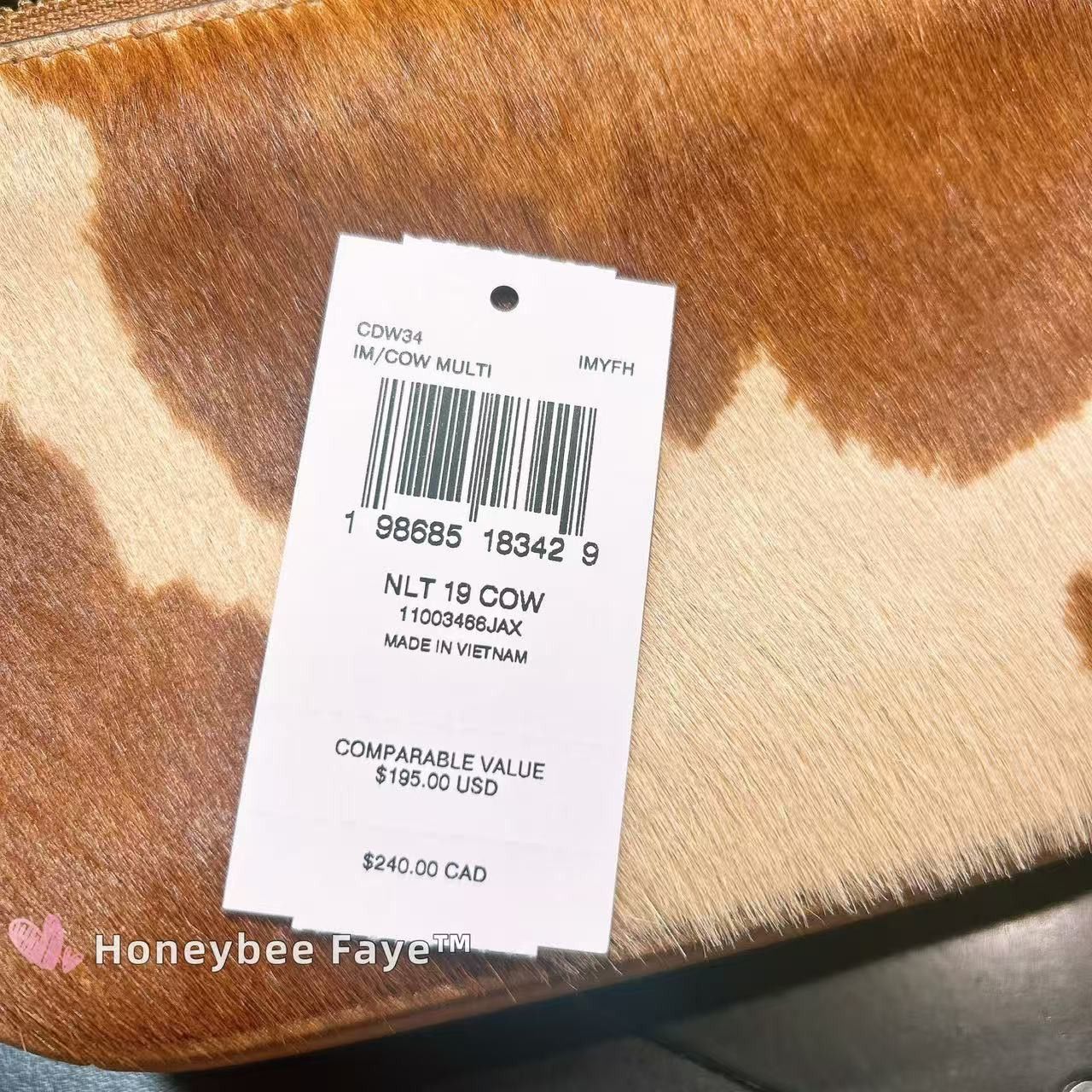 Coach NWT Coach Nolita 19 In Haircalf With Cow Print CDW34 Size ONE SIZE - 6 Thumbnail