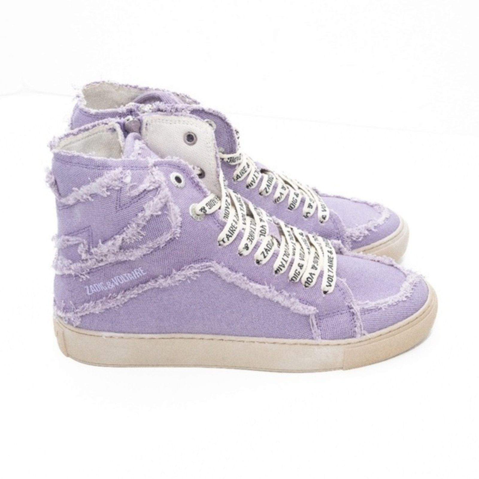 Zadig & Voltaire Zadig Voltaire. High Flash Canvas Shoes In Purple. Size US 9 / IT 39 - 1 Thumbnail