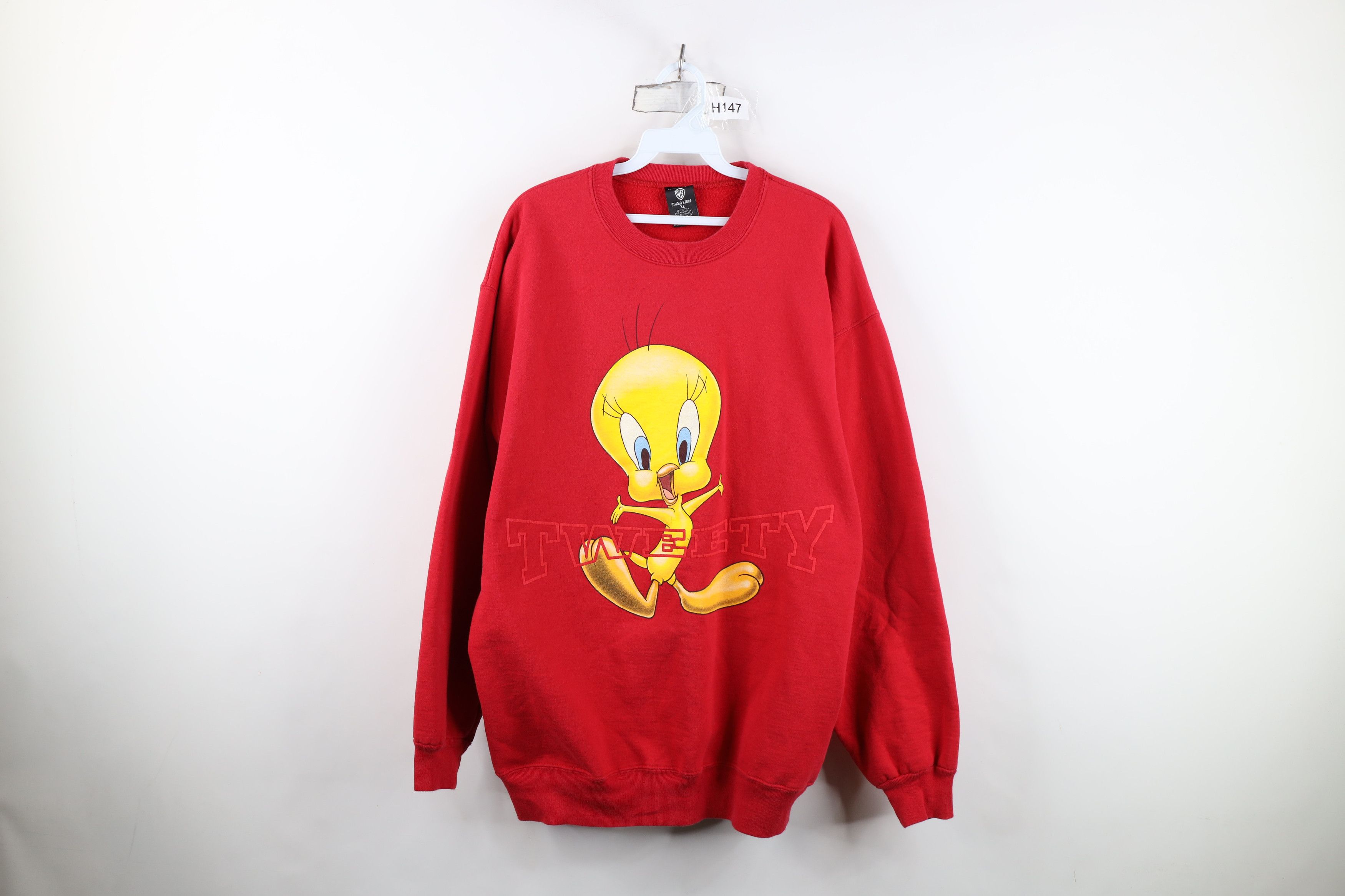 Vintage Vintage 90s Looney Tunes Tweety Bird Sweatshirt Red USA Size XL / US 12-14 / IT 48-50 - 1 Thumbnail