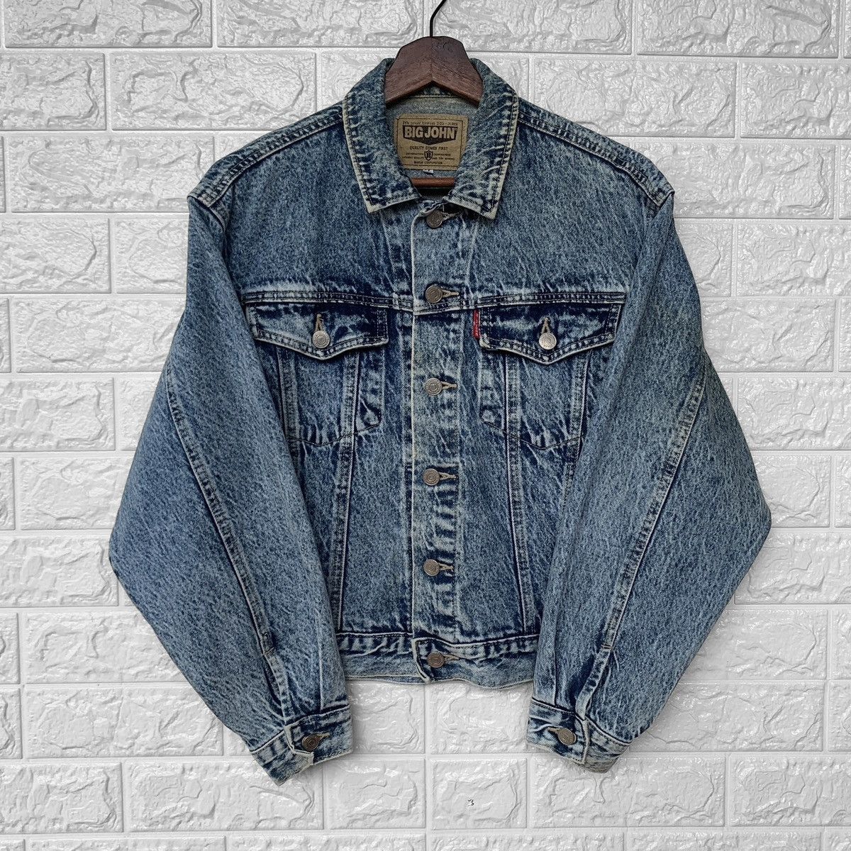 Vintage Vintage Acid Wash Big John Denim Trucker Jacket Size US S / EU 44-46 / 1 - 1 Thumbnail