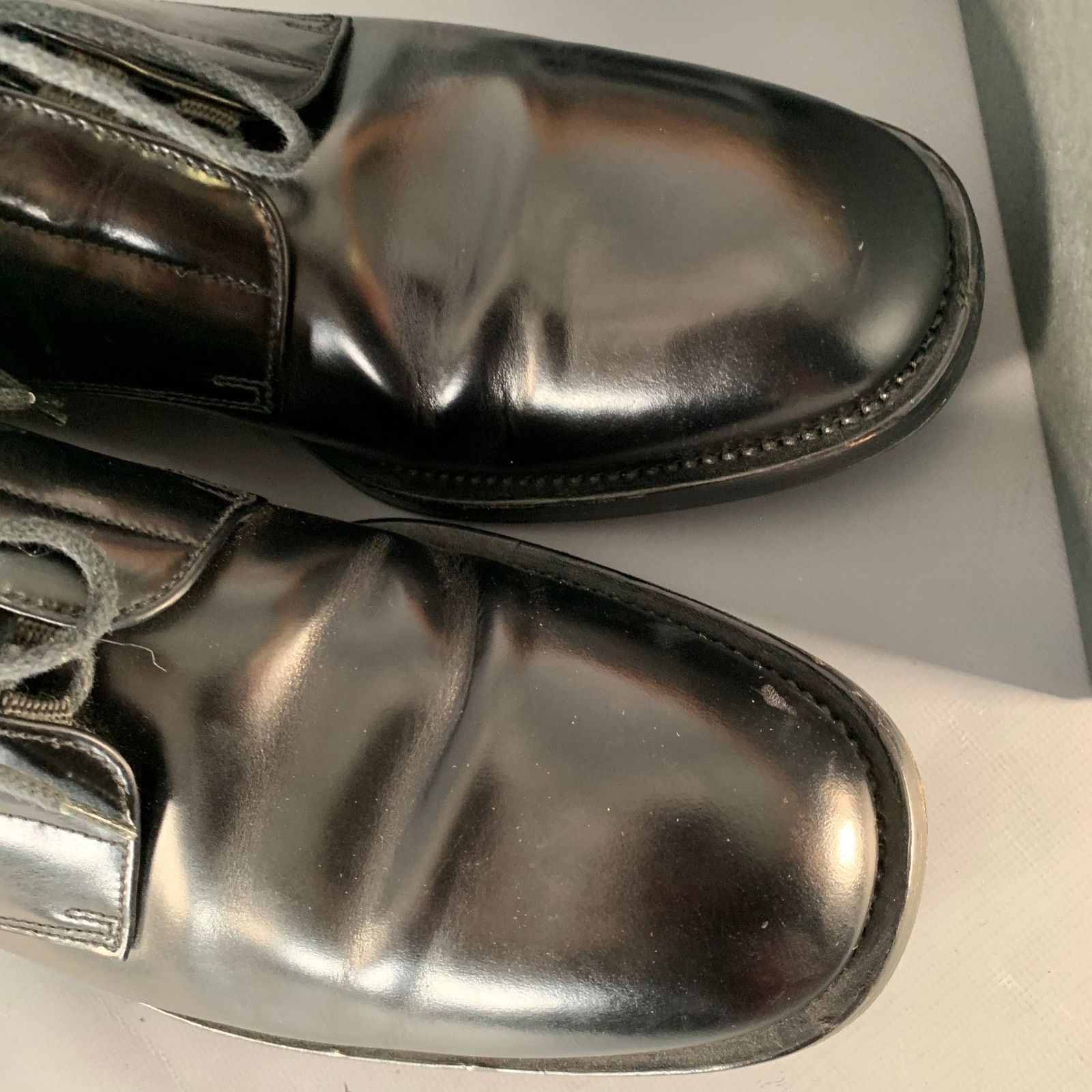Prada PRADA Size 10 Black Leather Nylon Derby Lace-Up Shoes Size US 10 / EU 43 - 11 Thumbnail