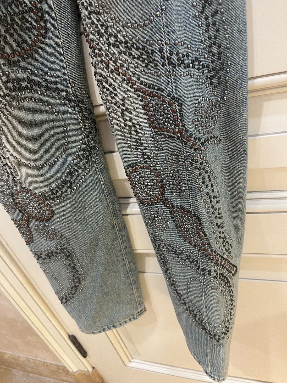 Valentino Valentino Slim-fit studded faded denim jeans size29 Size US 29 - 14 Thumbnail