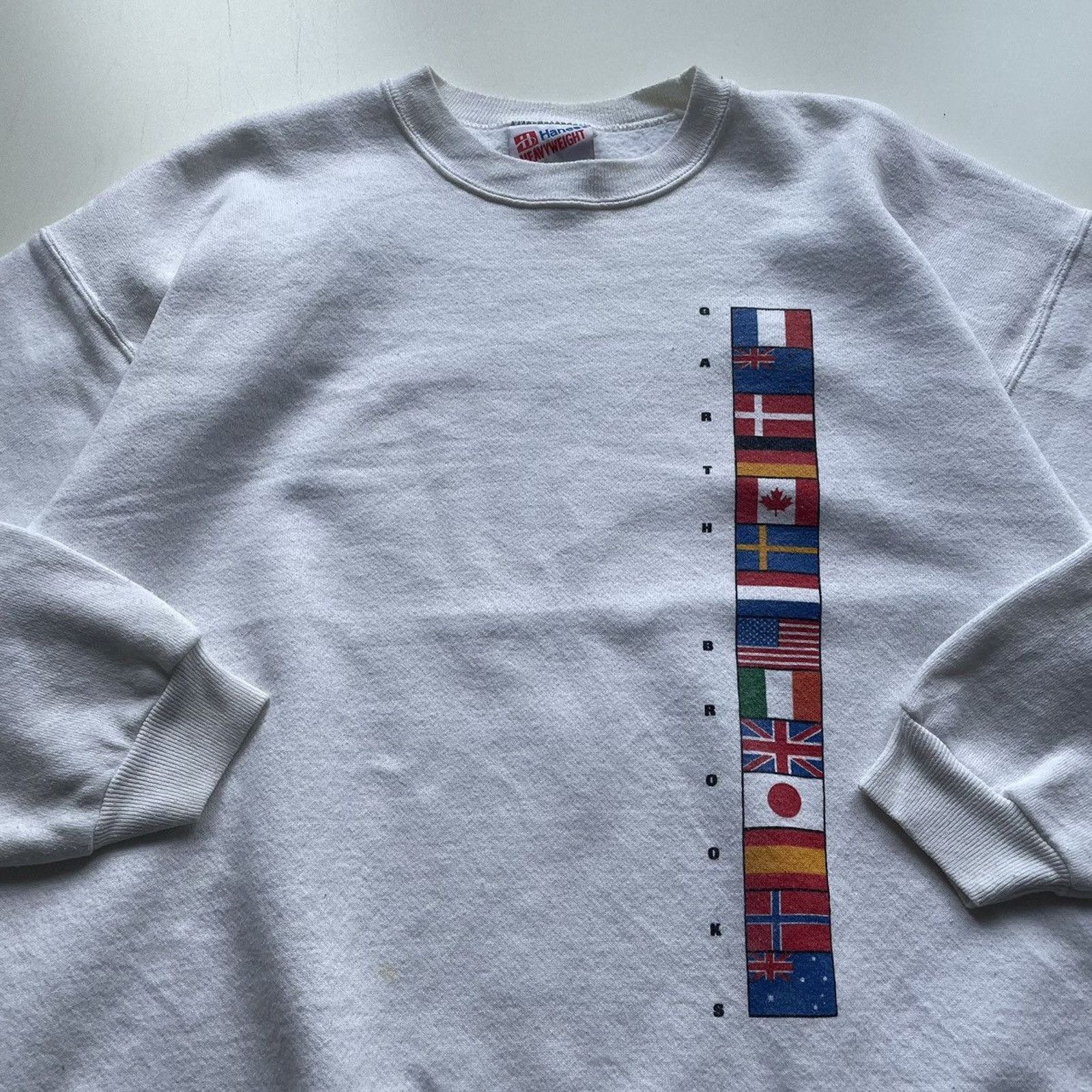 Band Tees Vintage 90s Garth Brooks World Tour Art Crewneck Large White Size US L / EU 52-54 / 3 - 3 Thumbnail