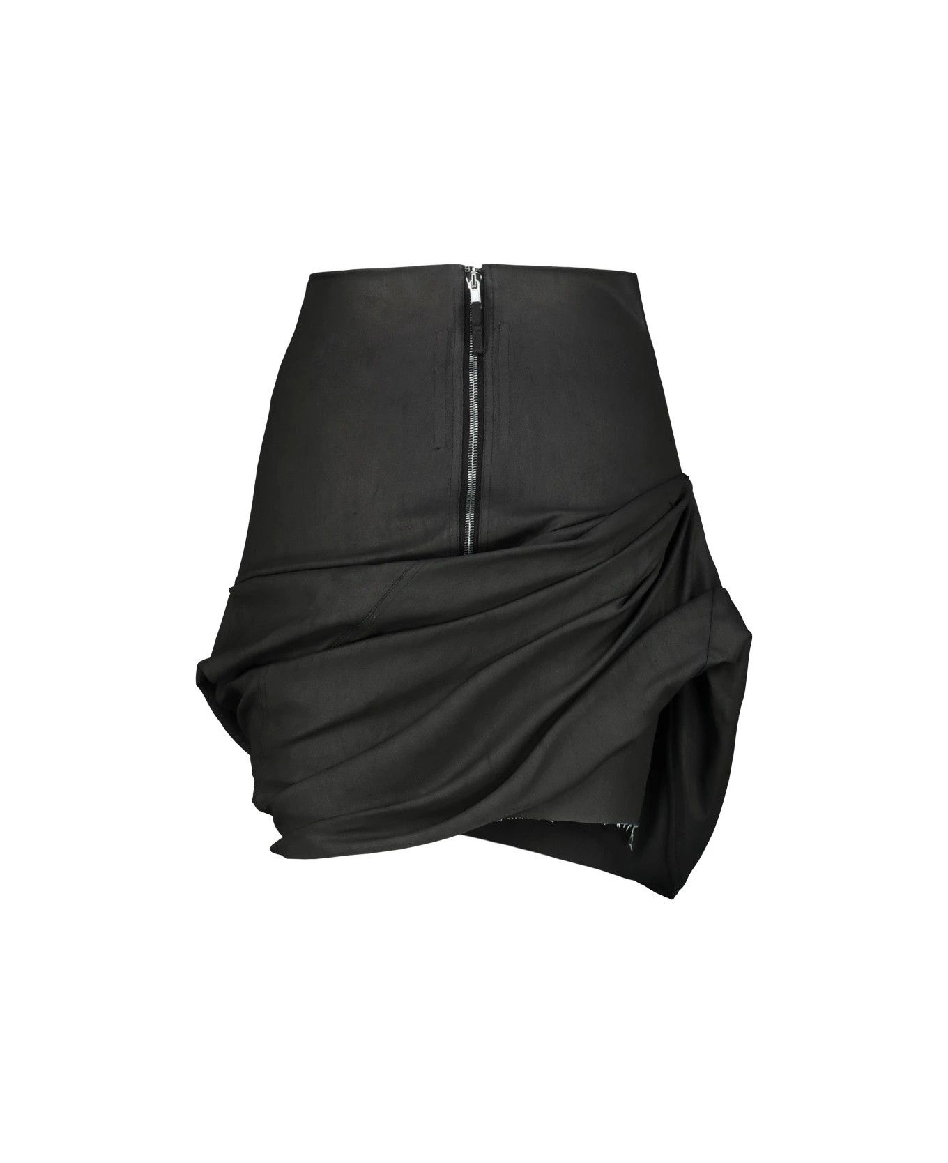 Rick Owens o1y0126 Denim Mini Skirt in Black Size 26" / US 2 / IT 38 - 3 Thumbnail