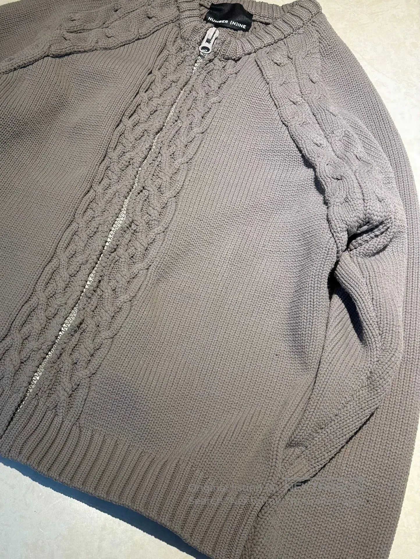 Number (N)ine Beige Cable Knit Zip. Size US L / EU 52-54 / 3 - 2 Thumbnail
