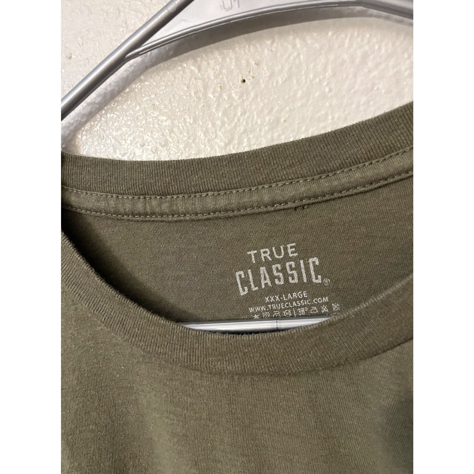 Vintage True Classic T-Shirt Mens 3XL Green Crew Neck Short Sleeve Cotton Blend Stretch All Seasons Modern Fit Classic Mens Shirt Size US XXL / EU 58 / 5 - 2 Thumbnail
