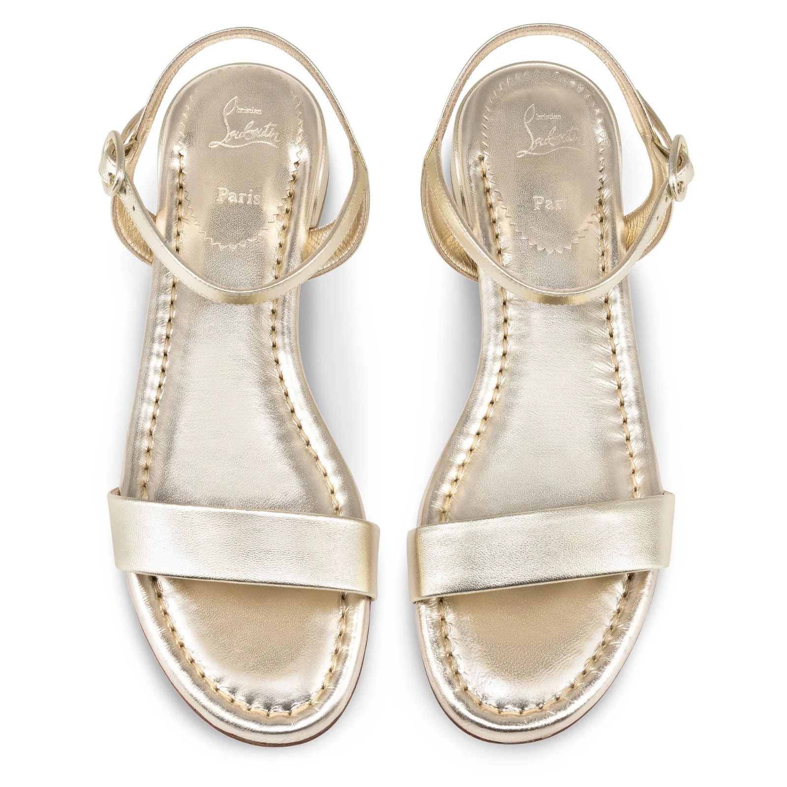 Christian Louboutin Christian Louboutin Sweet Jane Flat Platine Gold 39 Size US 9 / IT 39 - 9 Thumbnail