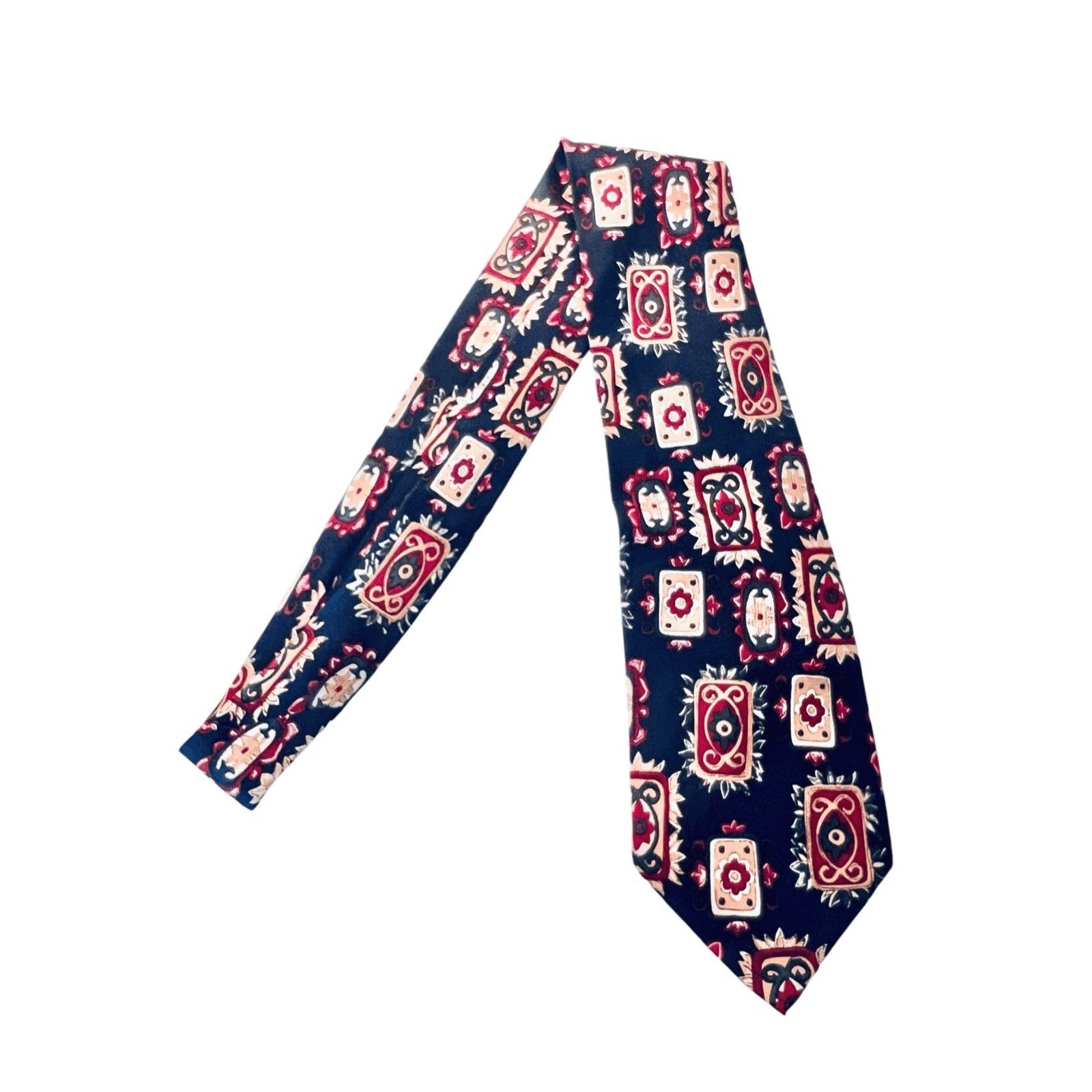 Other Dellacroce Art Nouveau Blue 100% Silk 56” x 4" Necktie Tie Size ONE SIZE - 1 Thumbnail