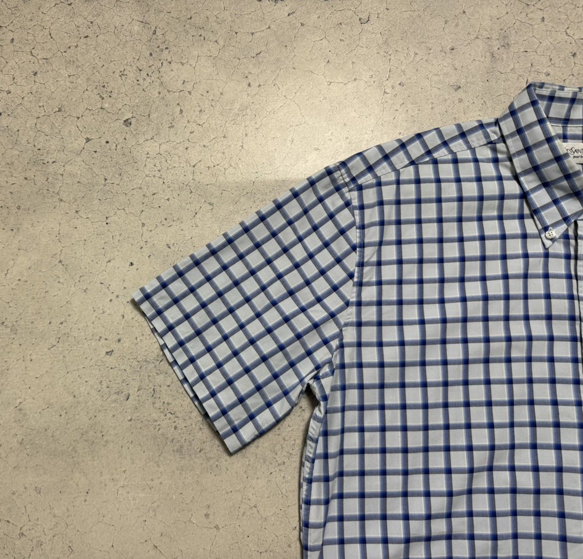 Yves Saint Laurent Yves Saint Laurent YSL Checked Button Up Short Sleeve Shirt Size US L / EU 52-54 / 3 - 4 Thumbnail